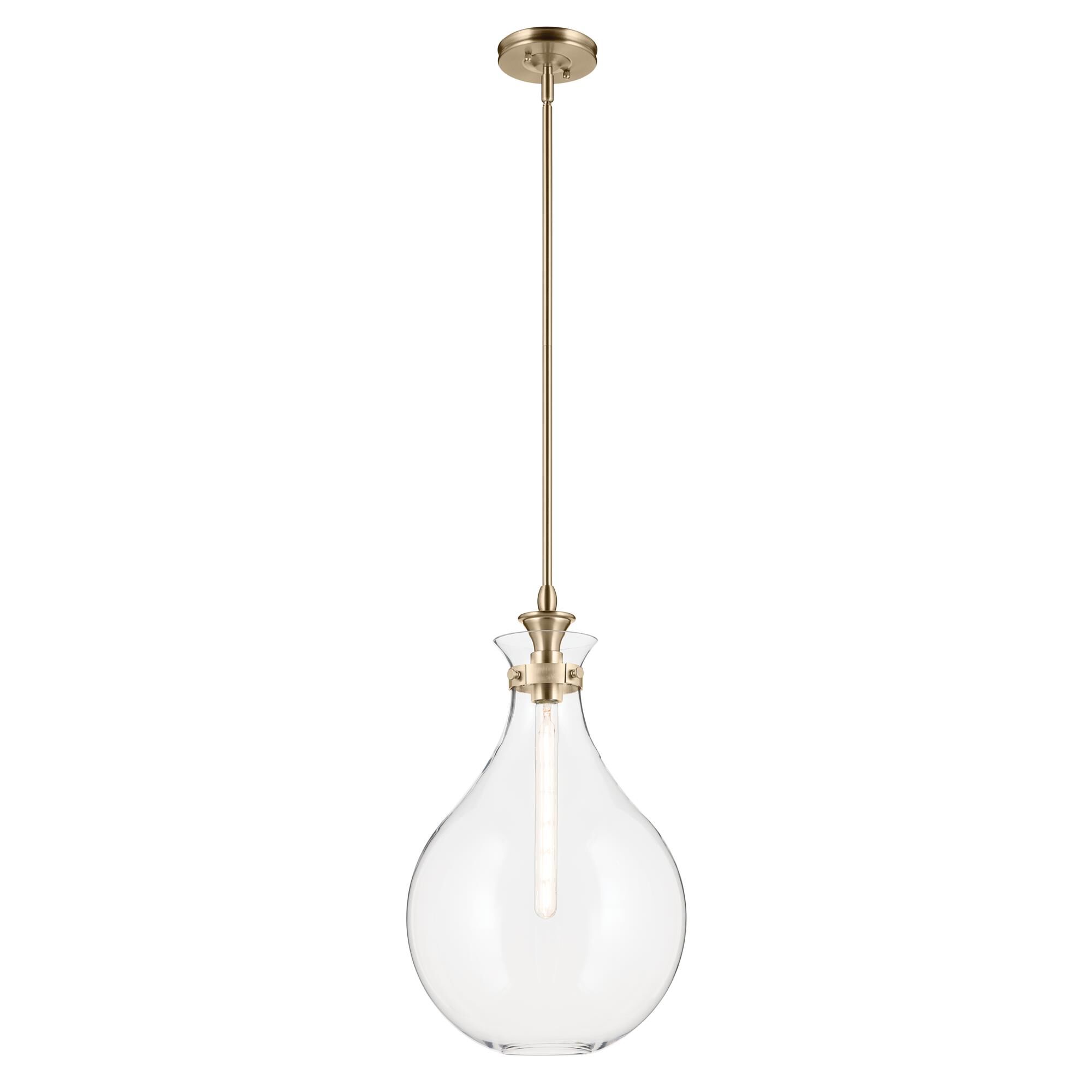Shown in Champagne Bronze finish and Clear glass