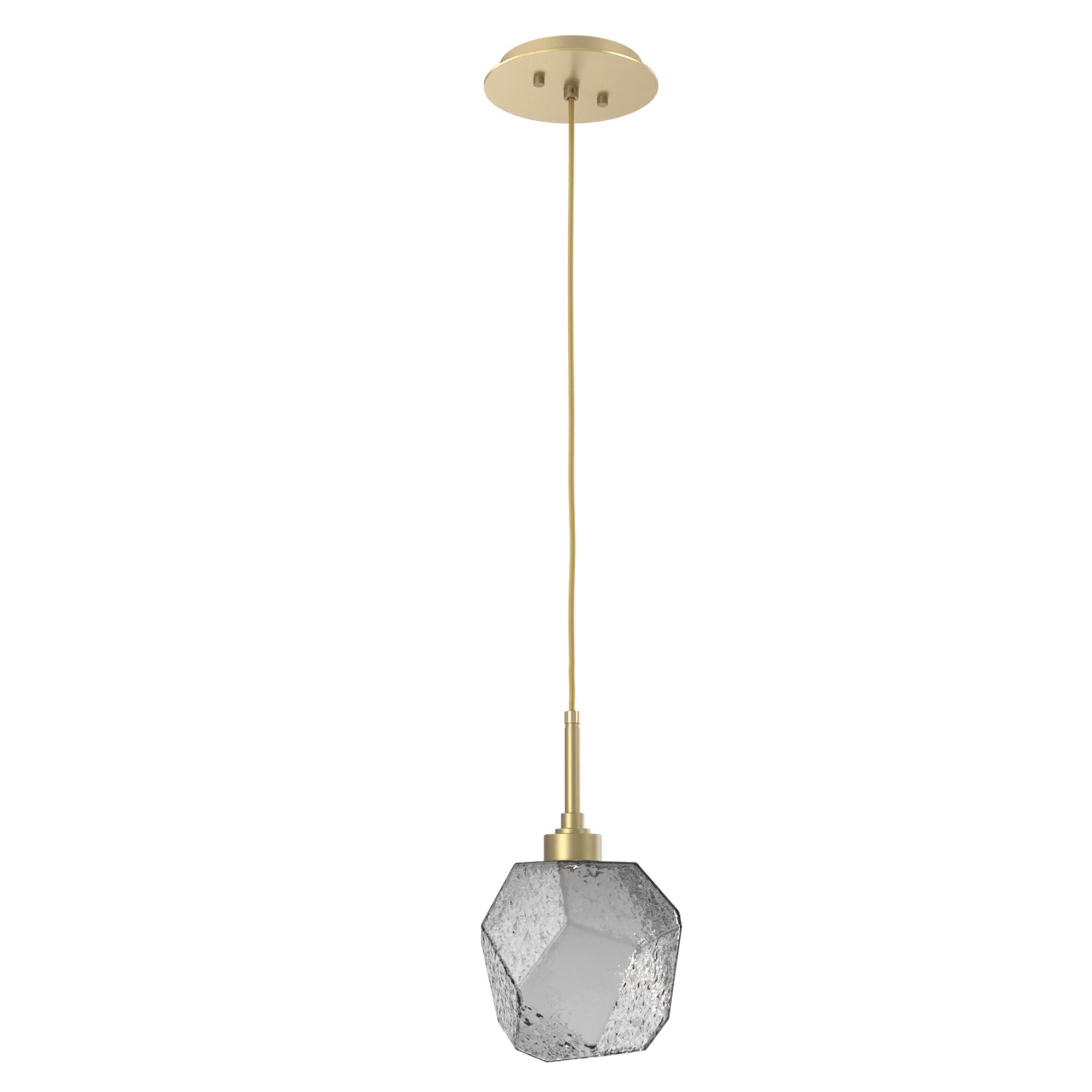 Shown in Gilded Brass finish and Smoke glass
