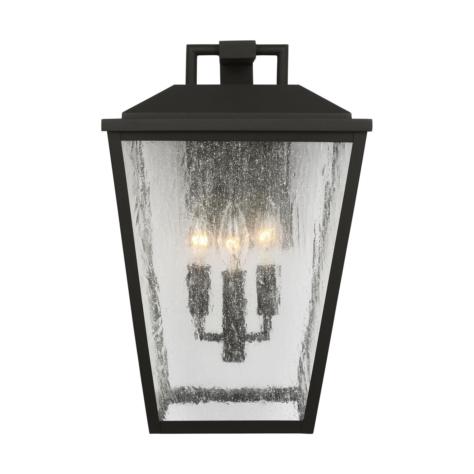 Shown in Textured Black finish and Clear Seeded glass