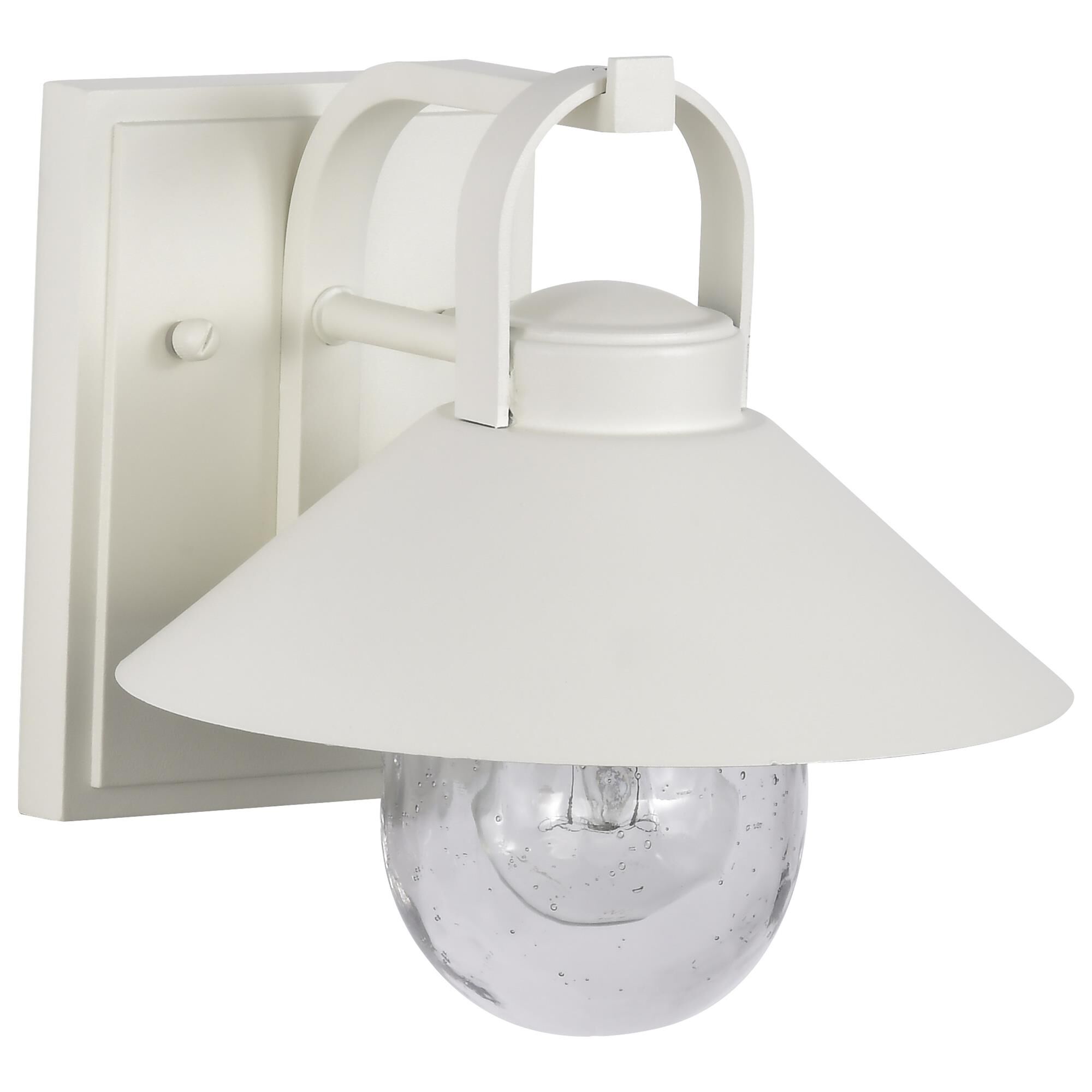 Shown in White finish and Clear Seeded glass
