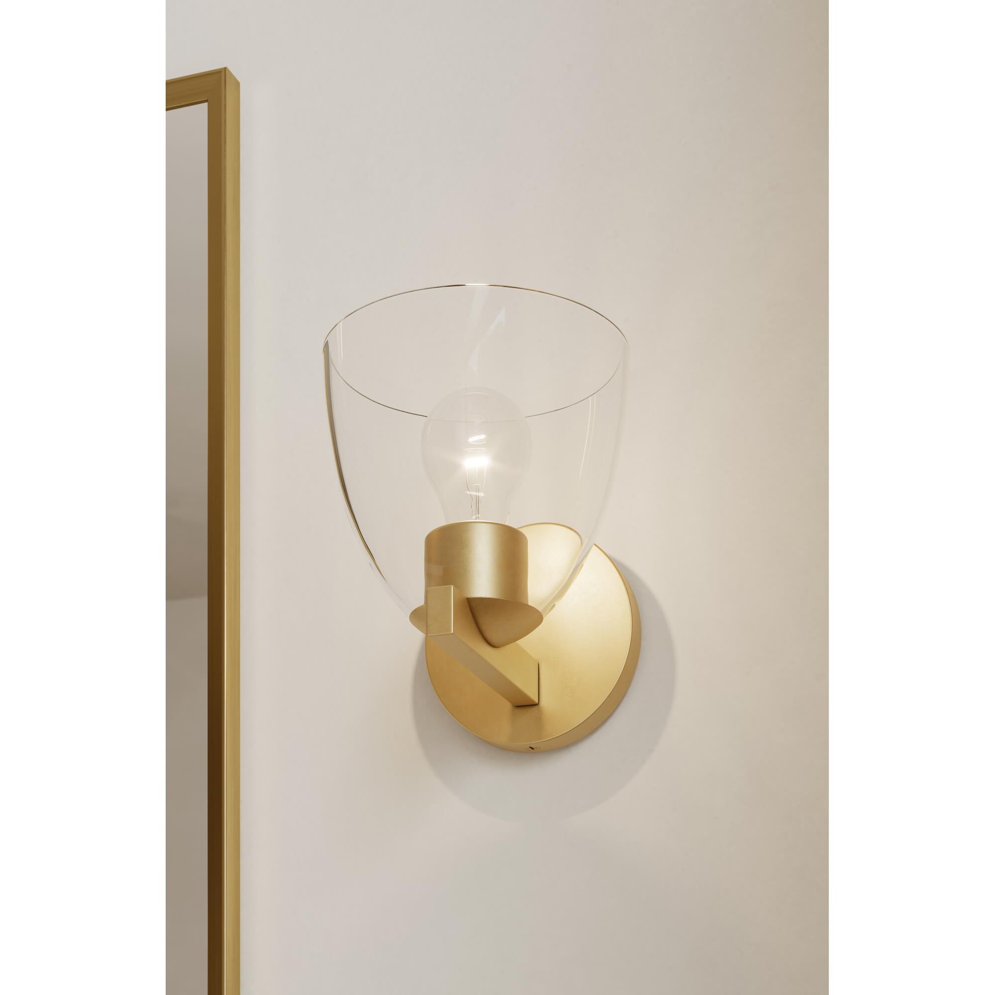 Shown in Legacy Brass finish and Clear glass