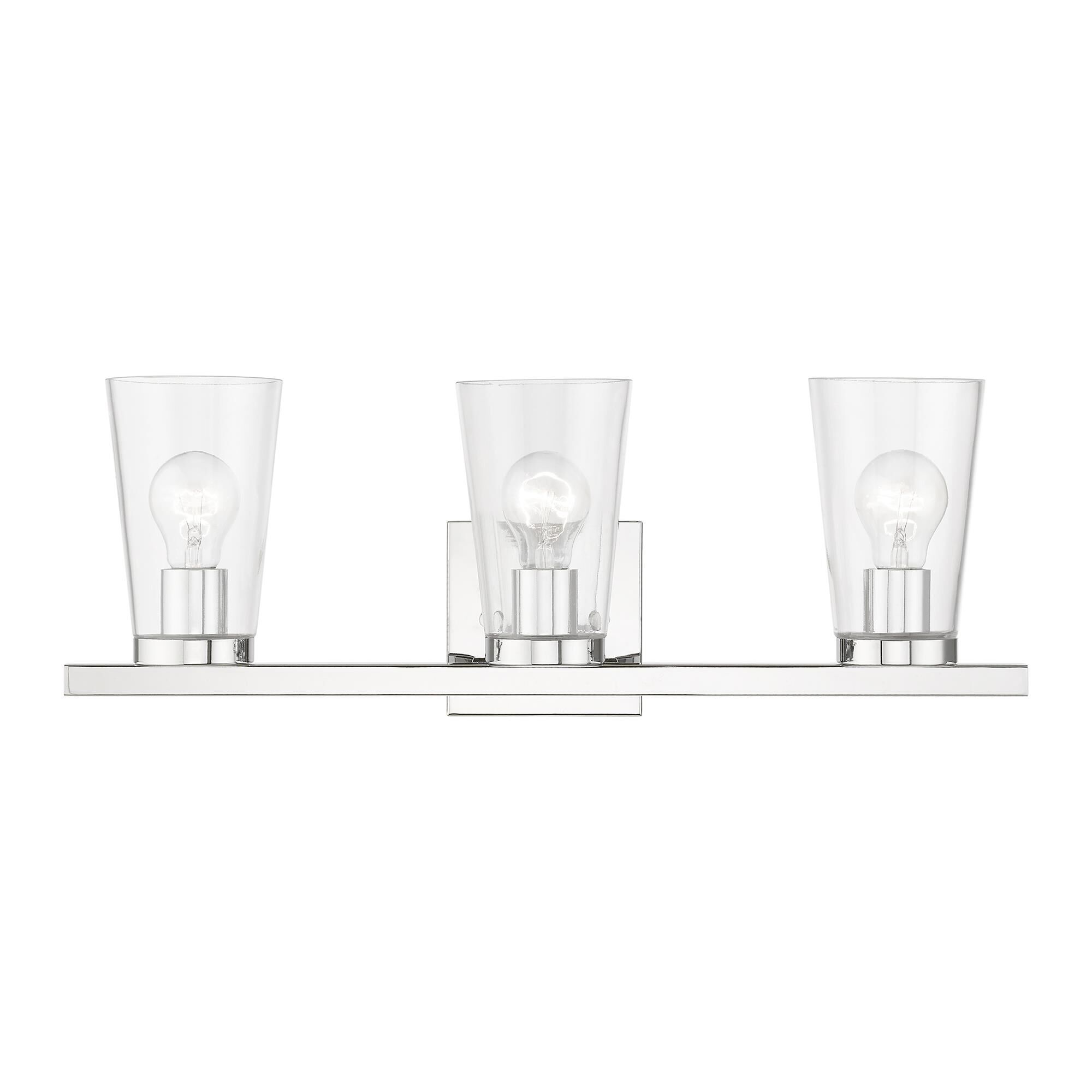 Shown in Polished Chrome finish and Clear glass