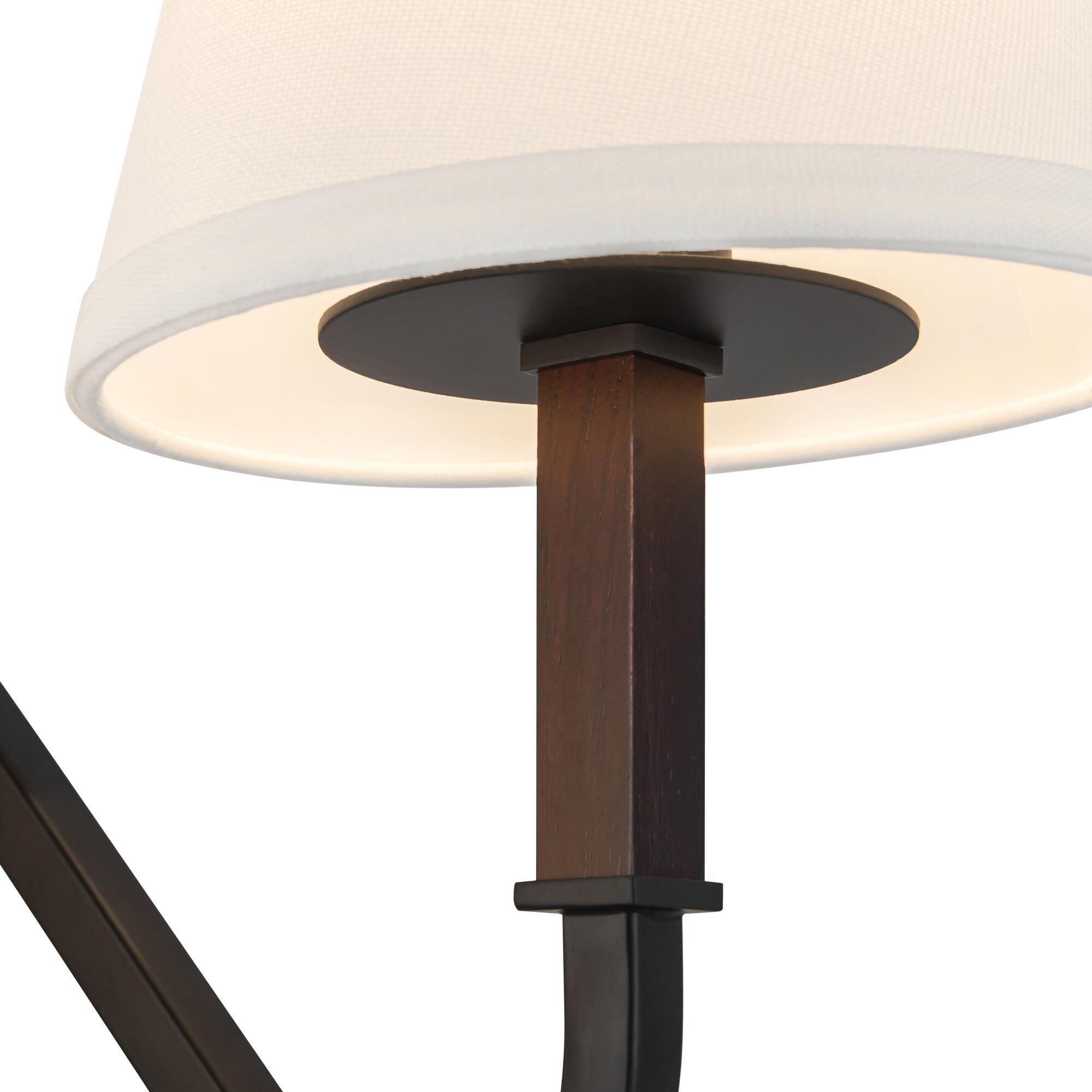 Shown in Matte Black finish and White Linen shade