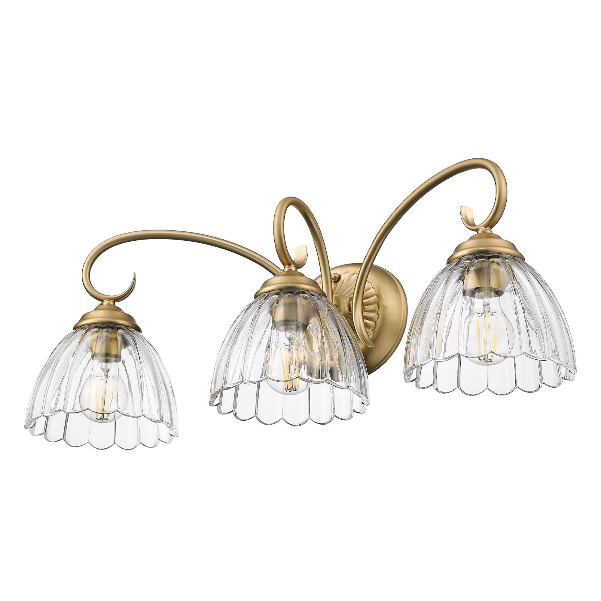 Shown in Brushed Champagne Bronze finish and Clear glass