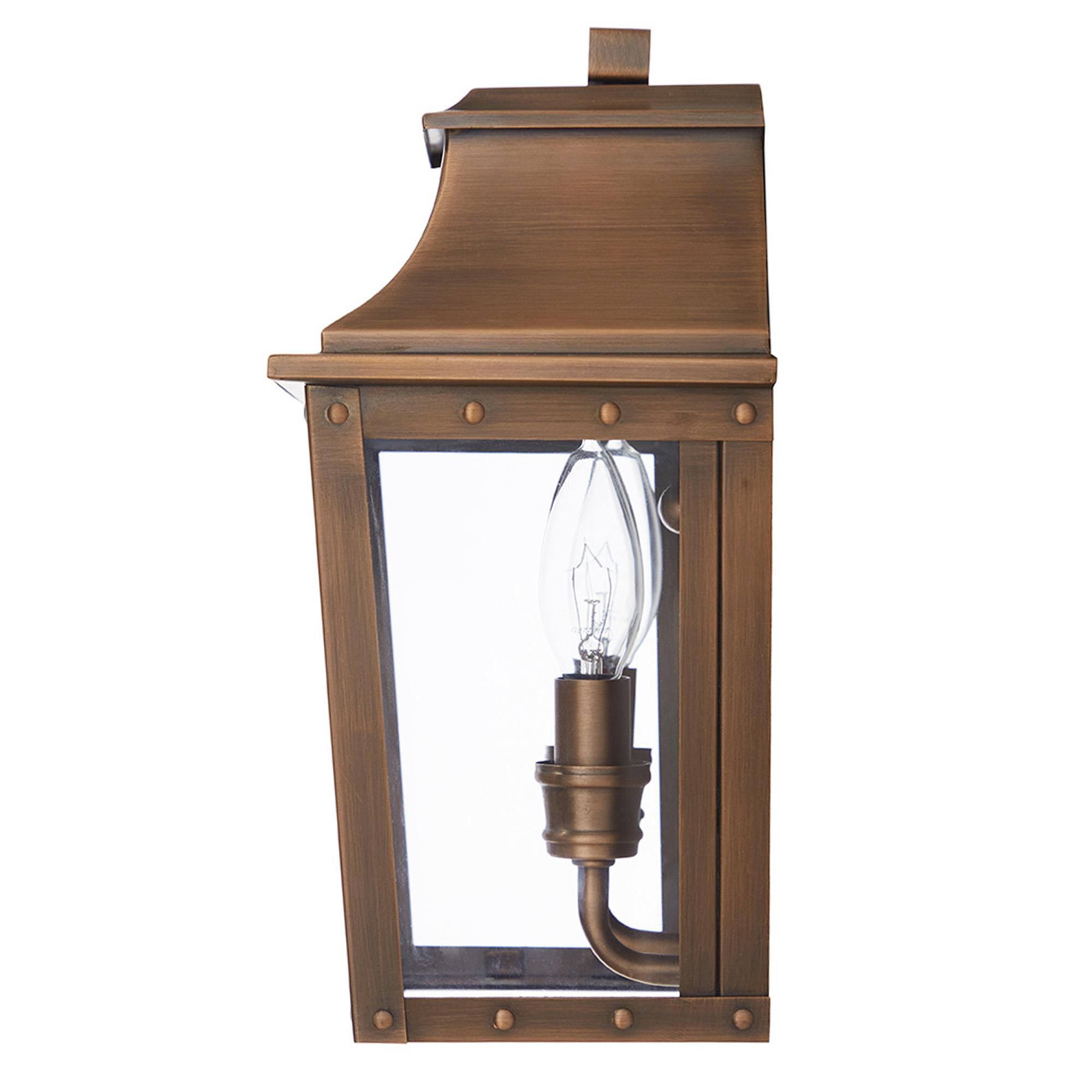 Shown in Copper Patina finish and Clear Beveled glass