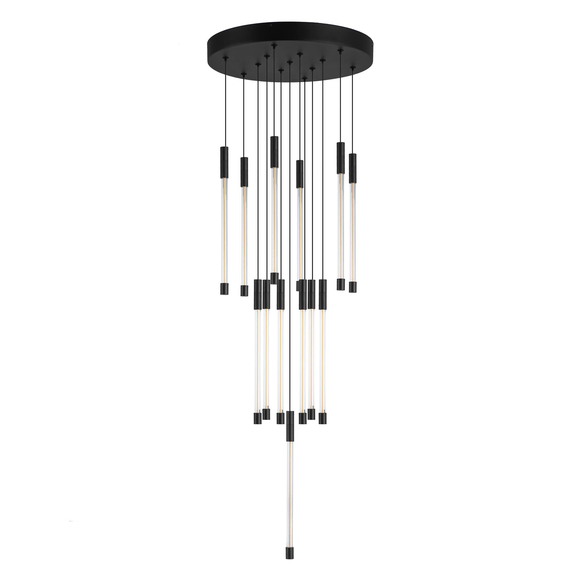 Shown in Black finish and Clear glass