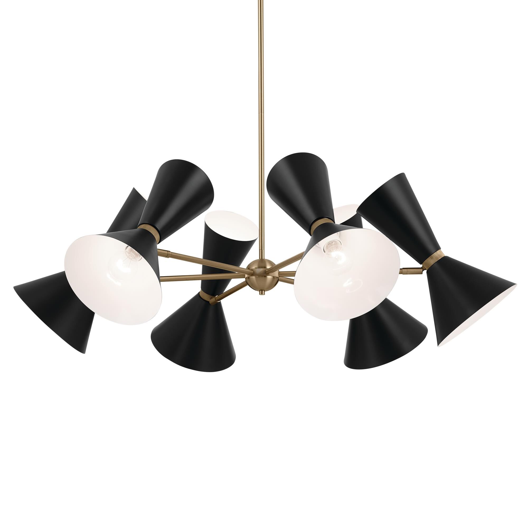 Shown in Champagne Bronze with Black finish and Metal and Cone shade