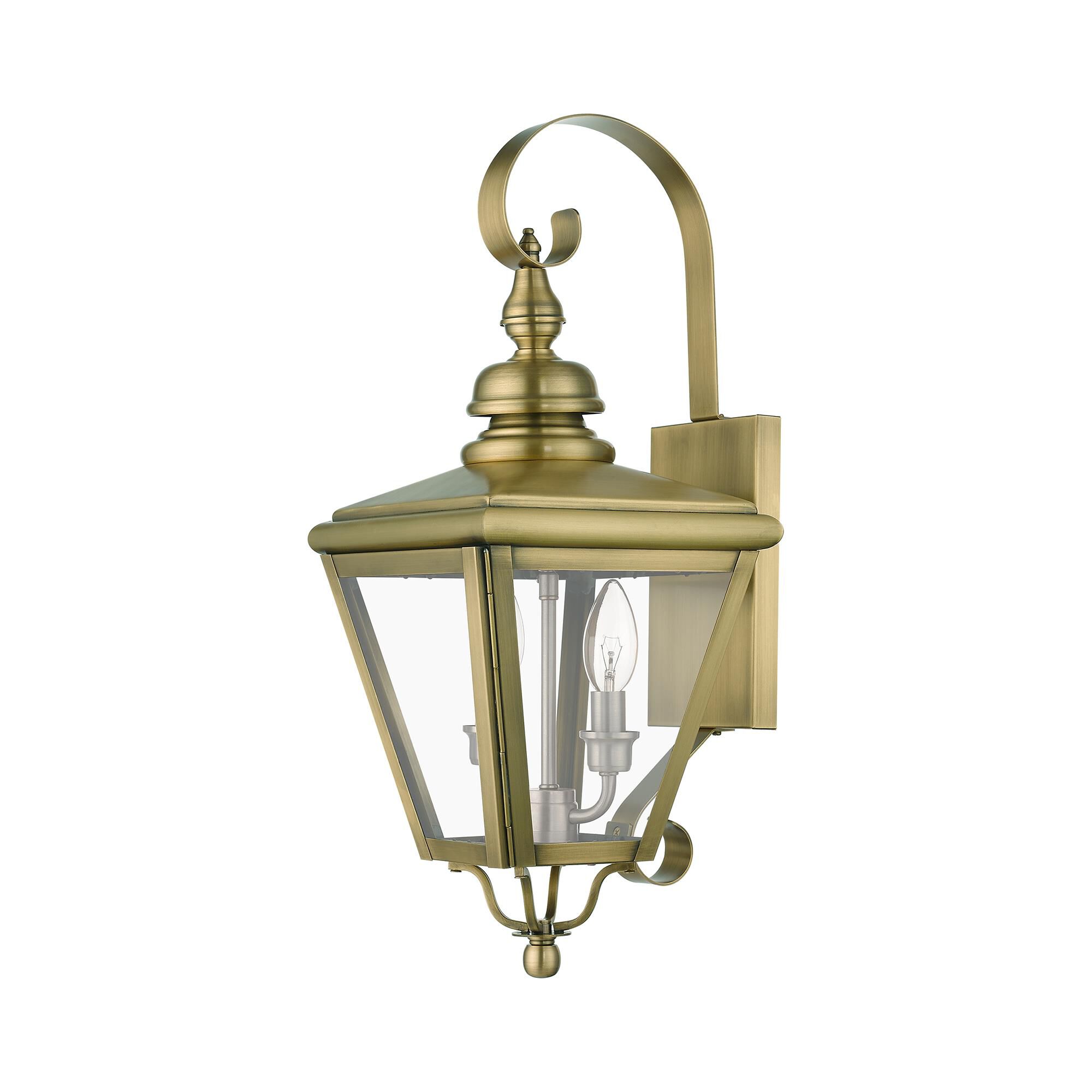 Shown in Antique Brass with Brushed Nickel Cluster finish and Clear  glass