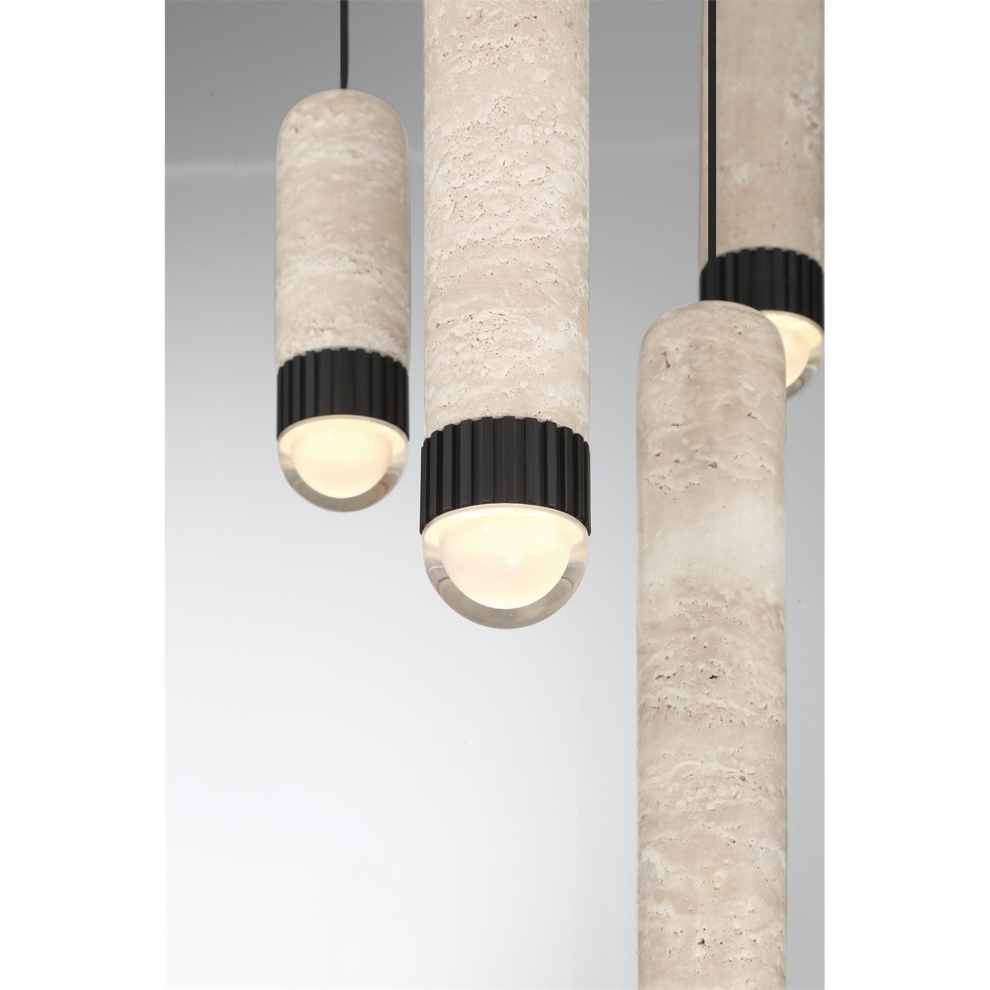 Shown in Matte Black finish and Travertine shade