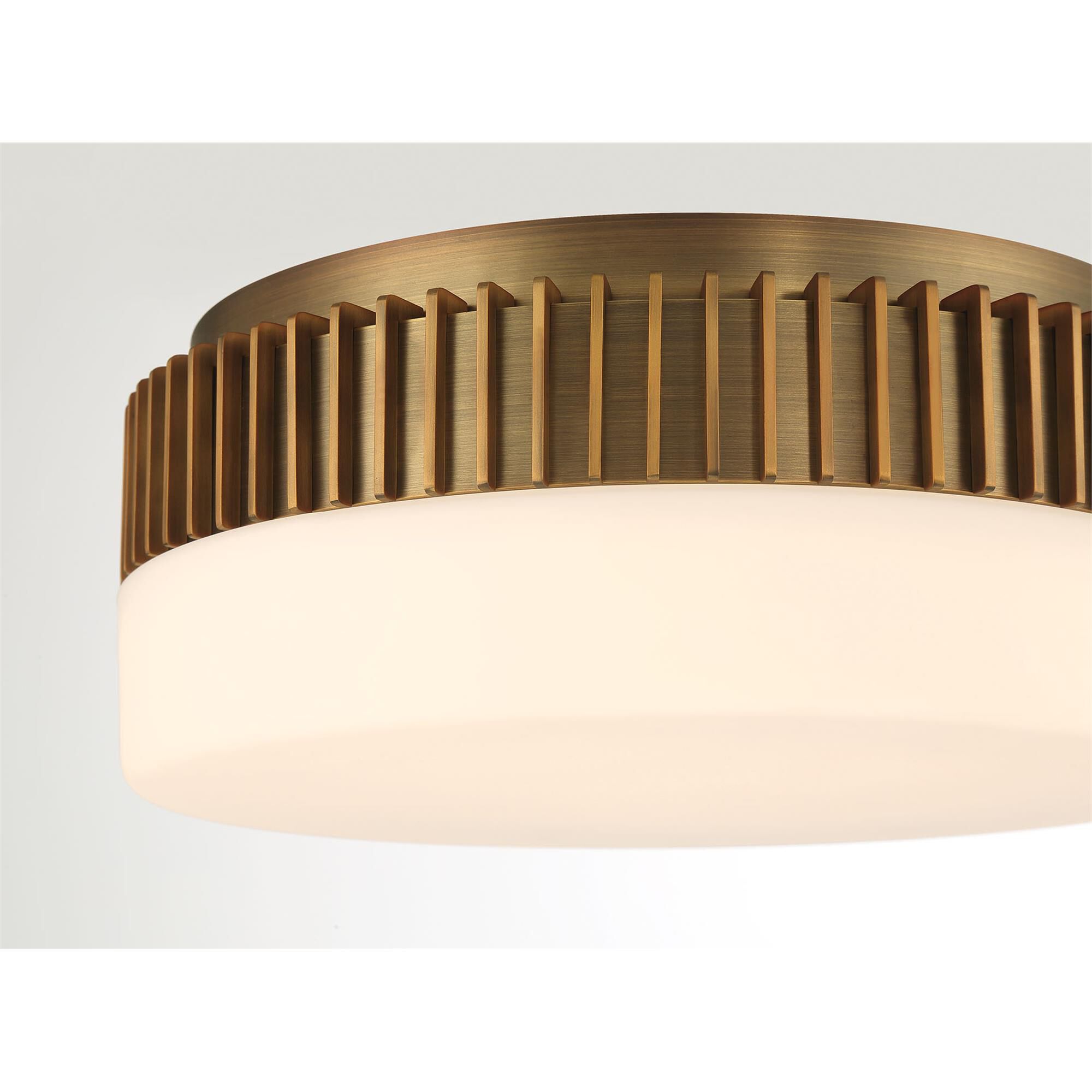 Shown in Antique Brass finish and Opal Etched glass