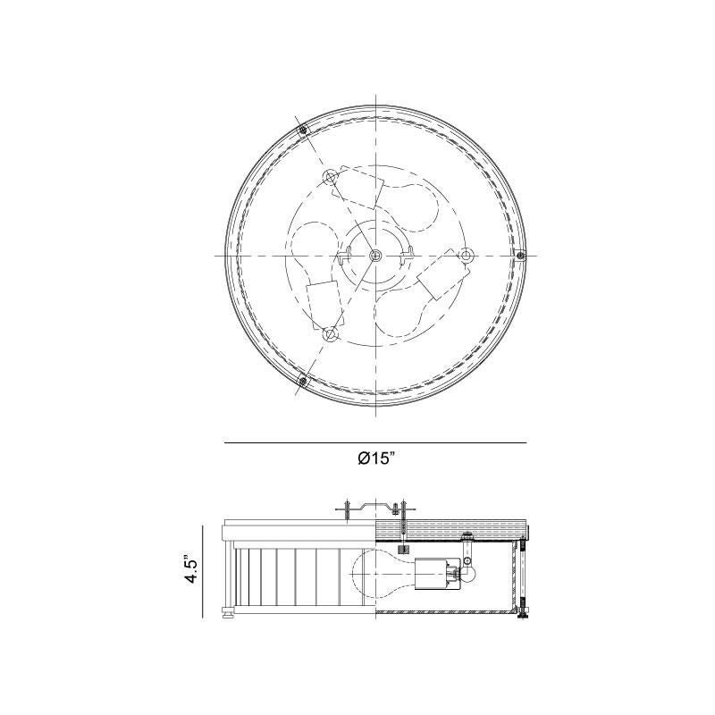 Caisse Claire 3 Light Flush Mount by Matteo Lighting