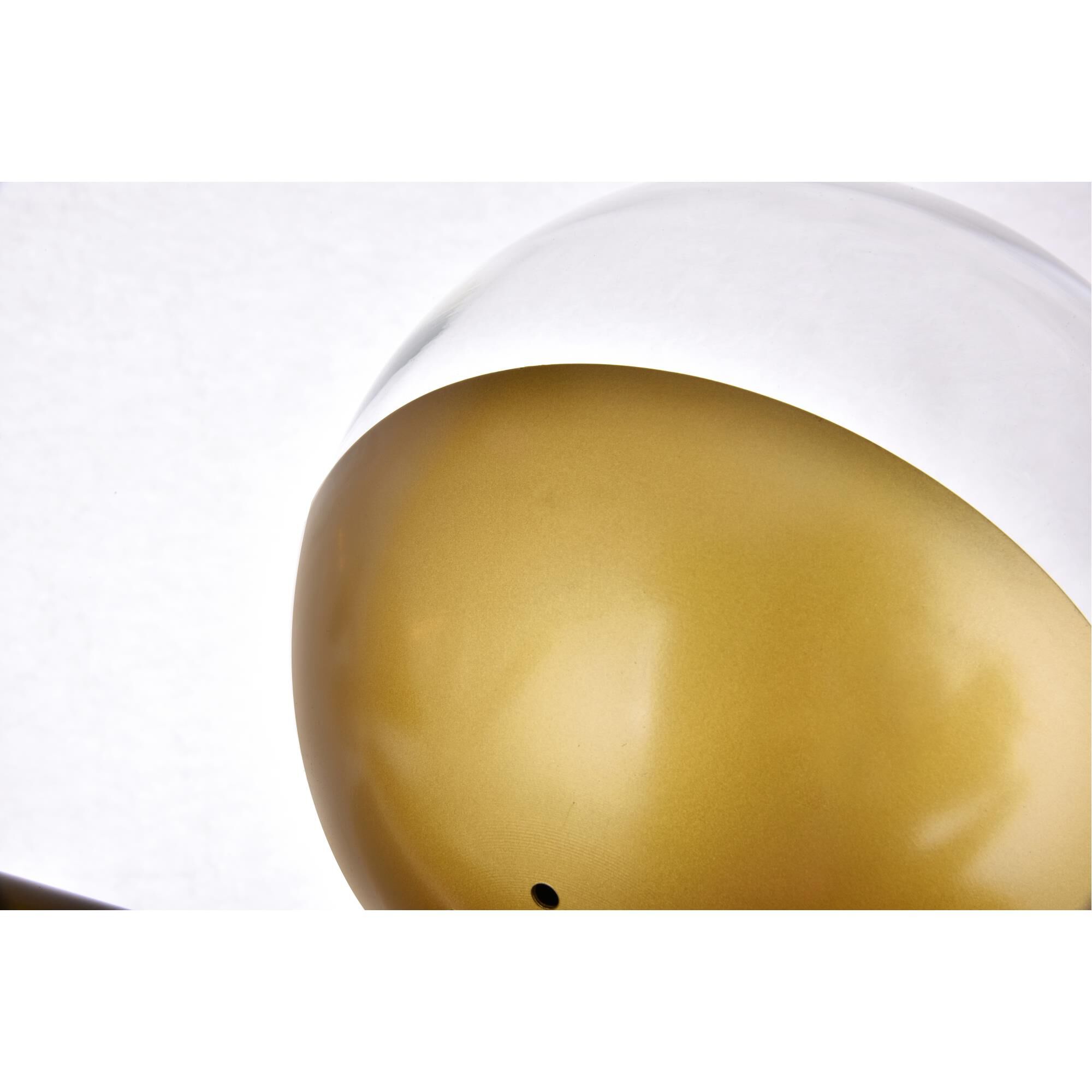 Shown in Brass finish and Clear glass