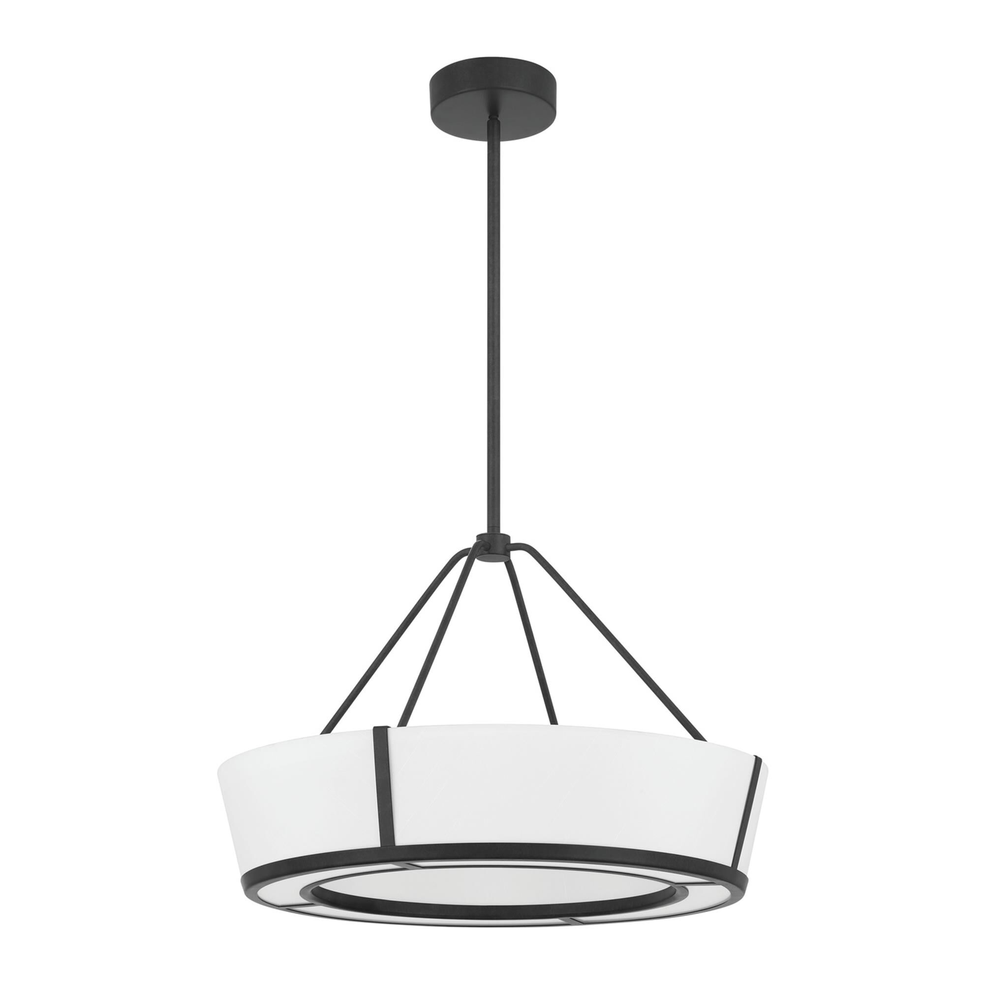 Shown in Charcoal Bronze finish and Fabric glass and Fabric shade