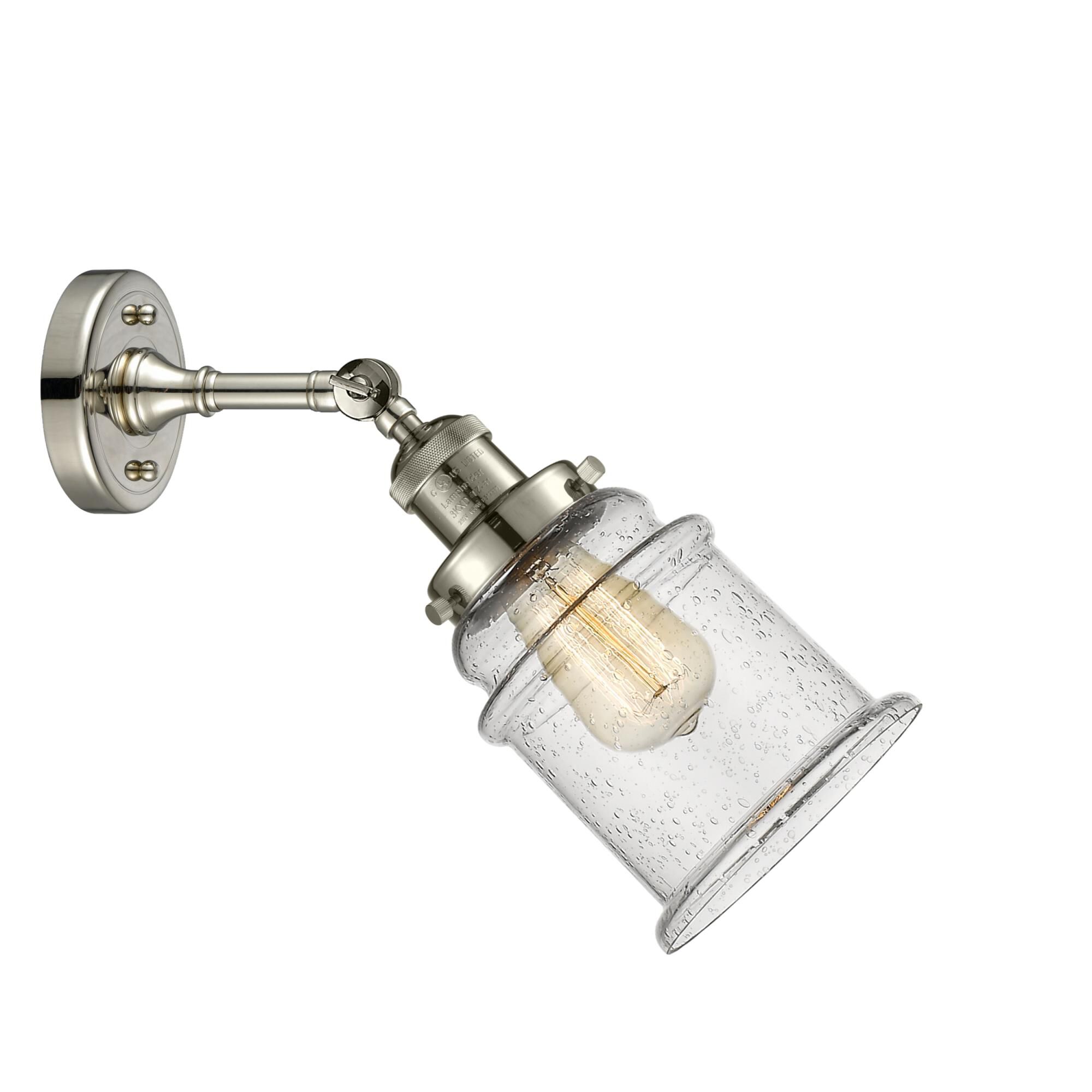 Shown in Polished Nickel finish and Seedy glass and None accent