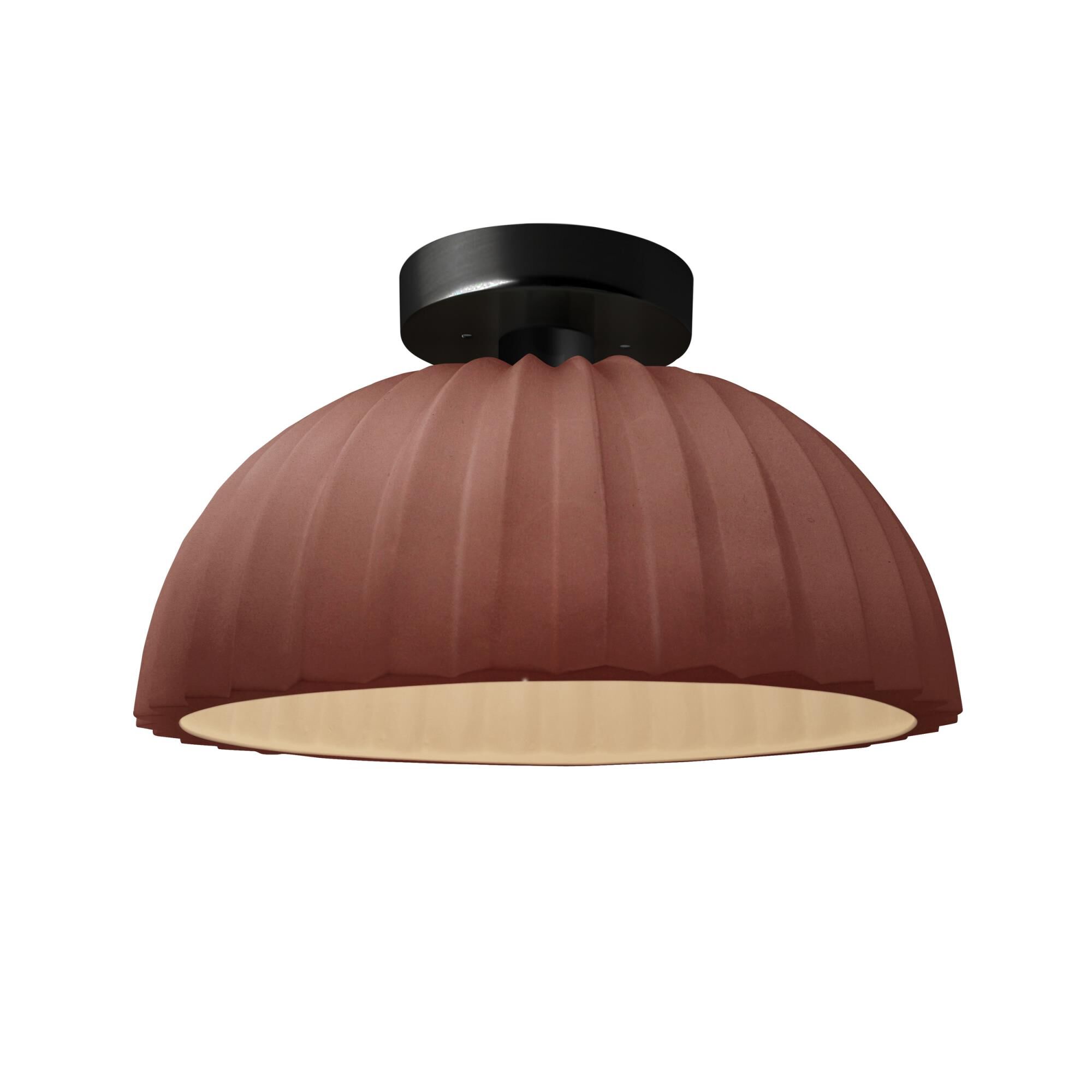 Pleated Dome 13 Inch Semi Flush Mount by Justice Design Group