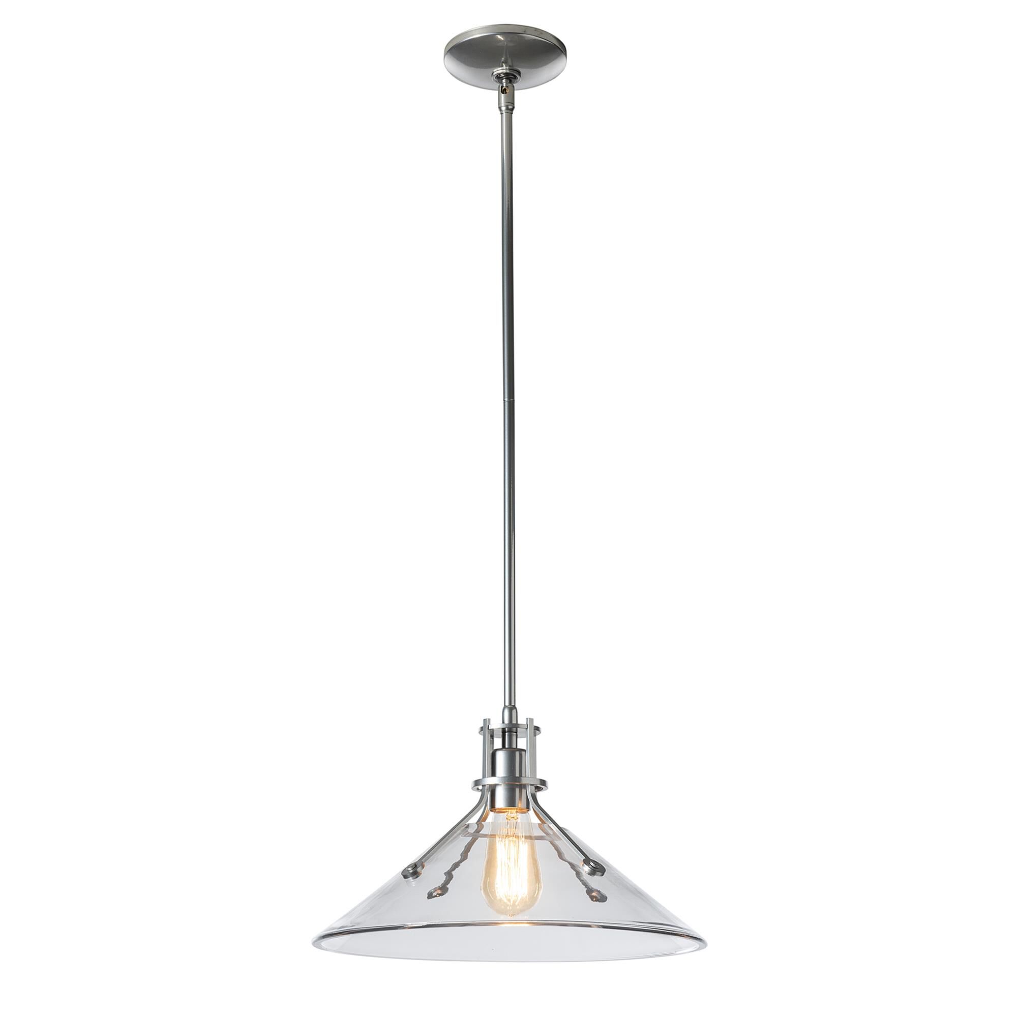 Shown in Sterling finish and Clear glass