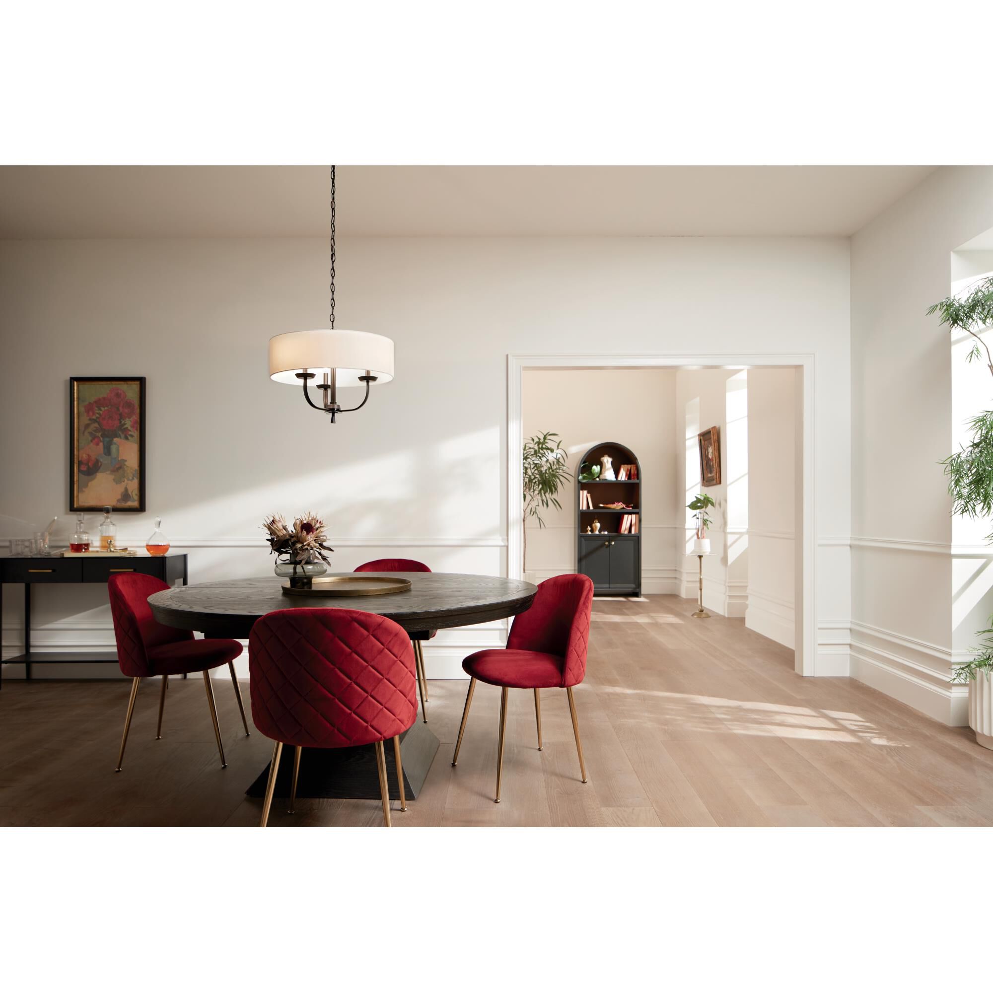 Shown in Black finish and Drum shade