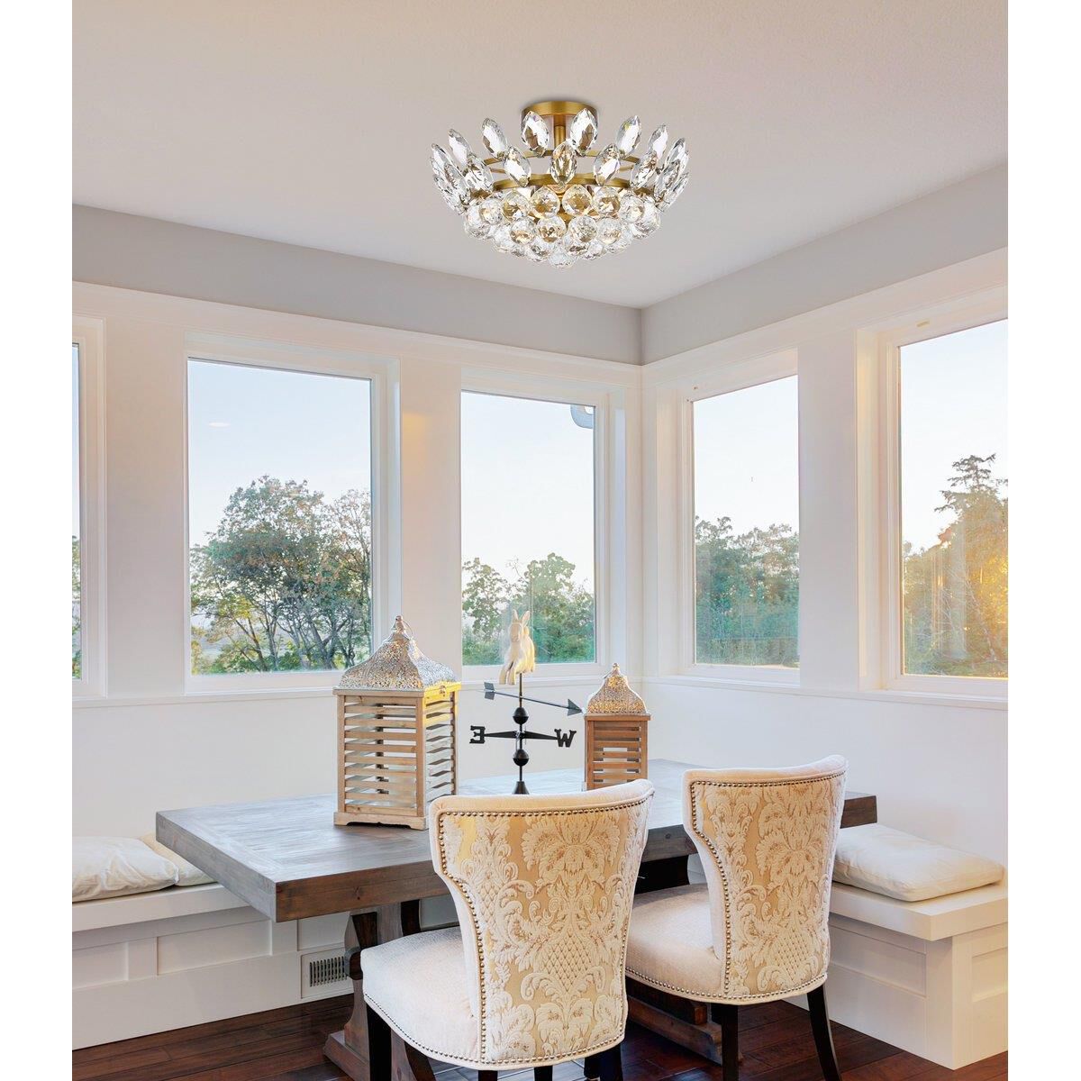 Emilia 16 Inch 3 Light Flush Mount by Elegant Lighting