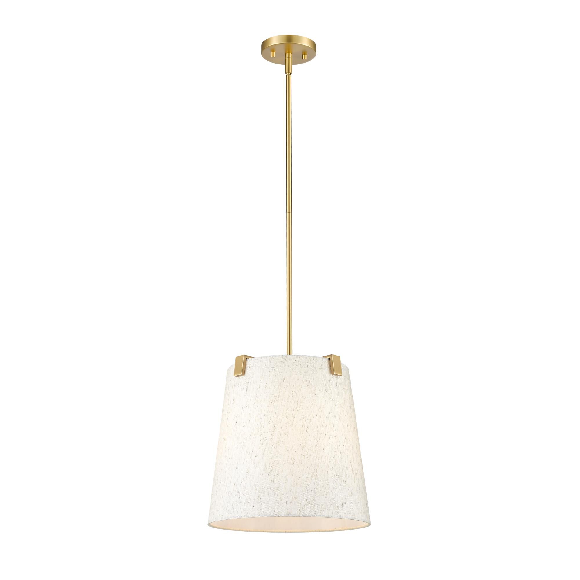Shown in Modern Gold finish and Cream glass and Cream shade