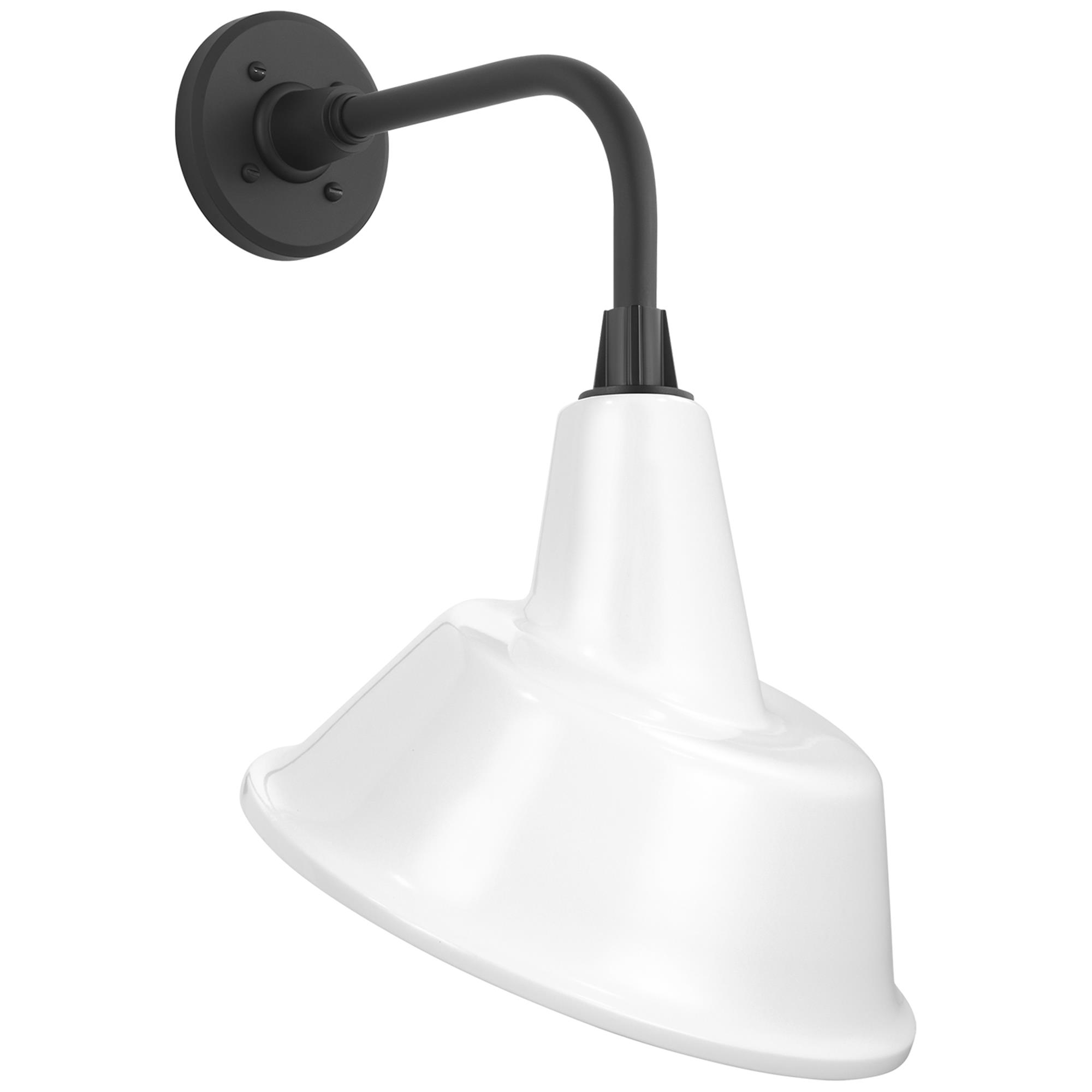 Shown in Matte Black finish and White Bowers shade