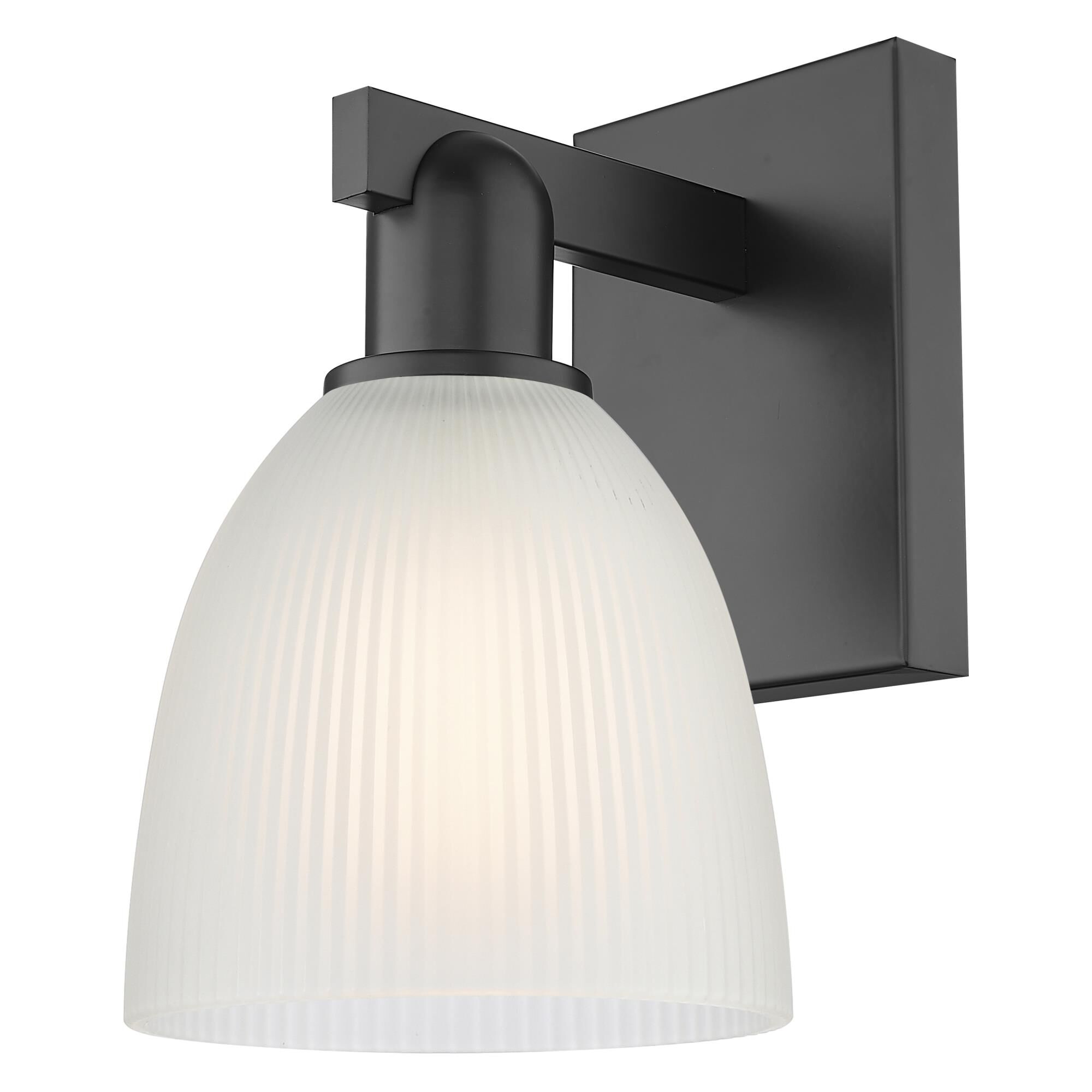 Shown in Matte Black finish and White glass