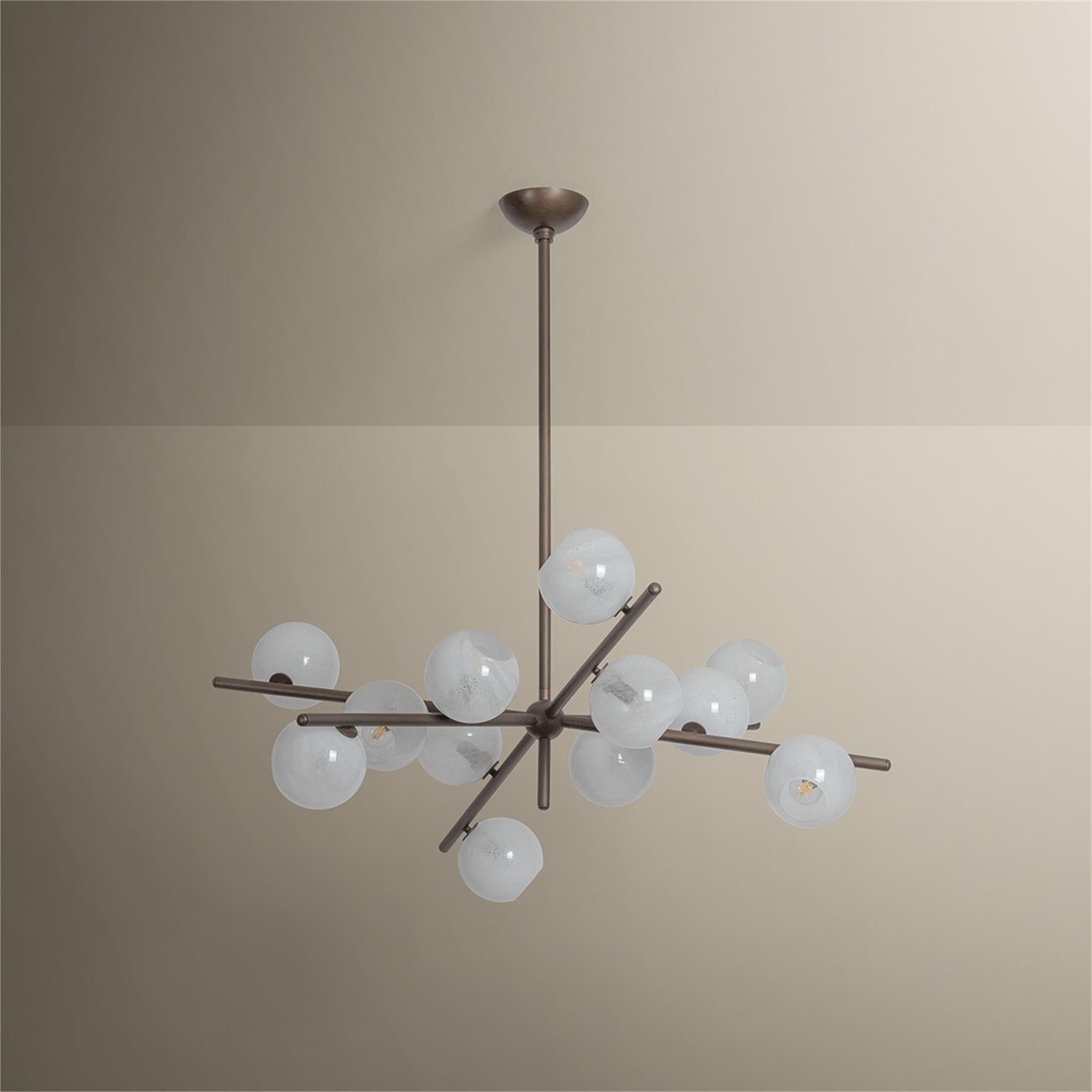 Shown in Bronze Leaf finish and Seeded Cloud shade