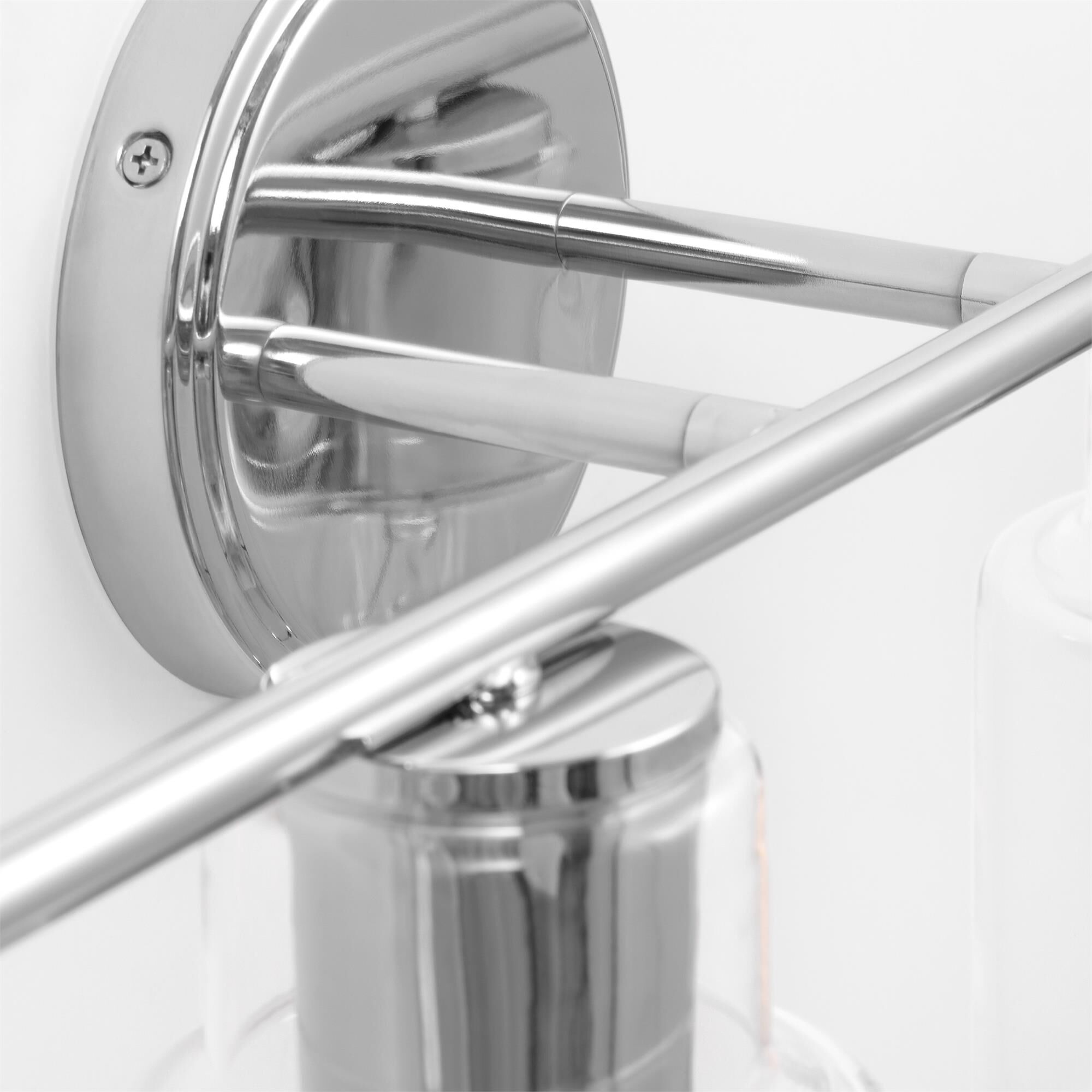 Shown in Chrome finish and Clear Glass s shade