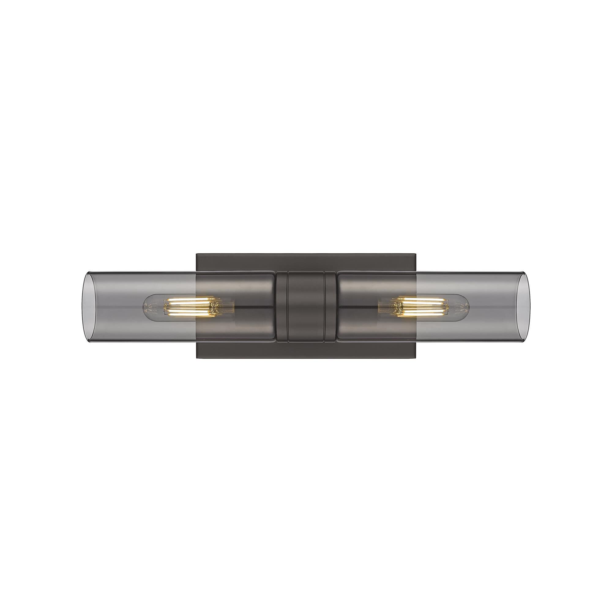 Shown in Oiled Brass finish and Plated Smoke glass