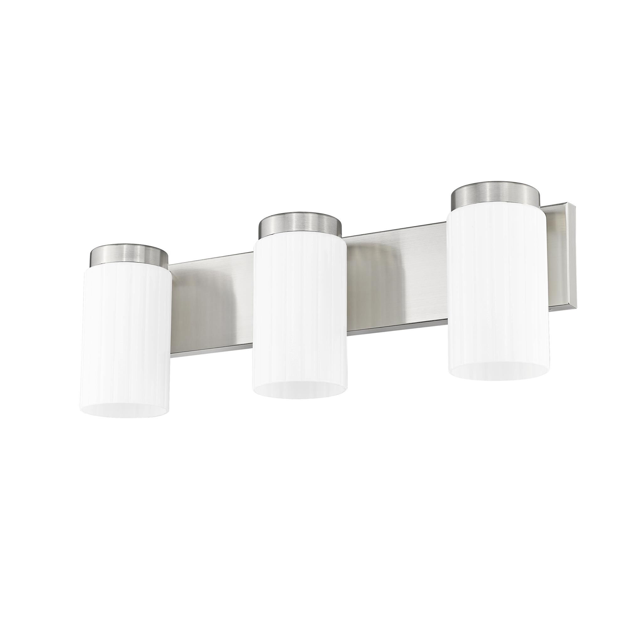 Shown in Brushed Nickel finish and Matte Opal glass and Matte Opal shade