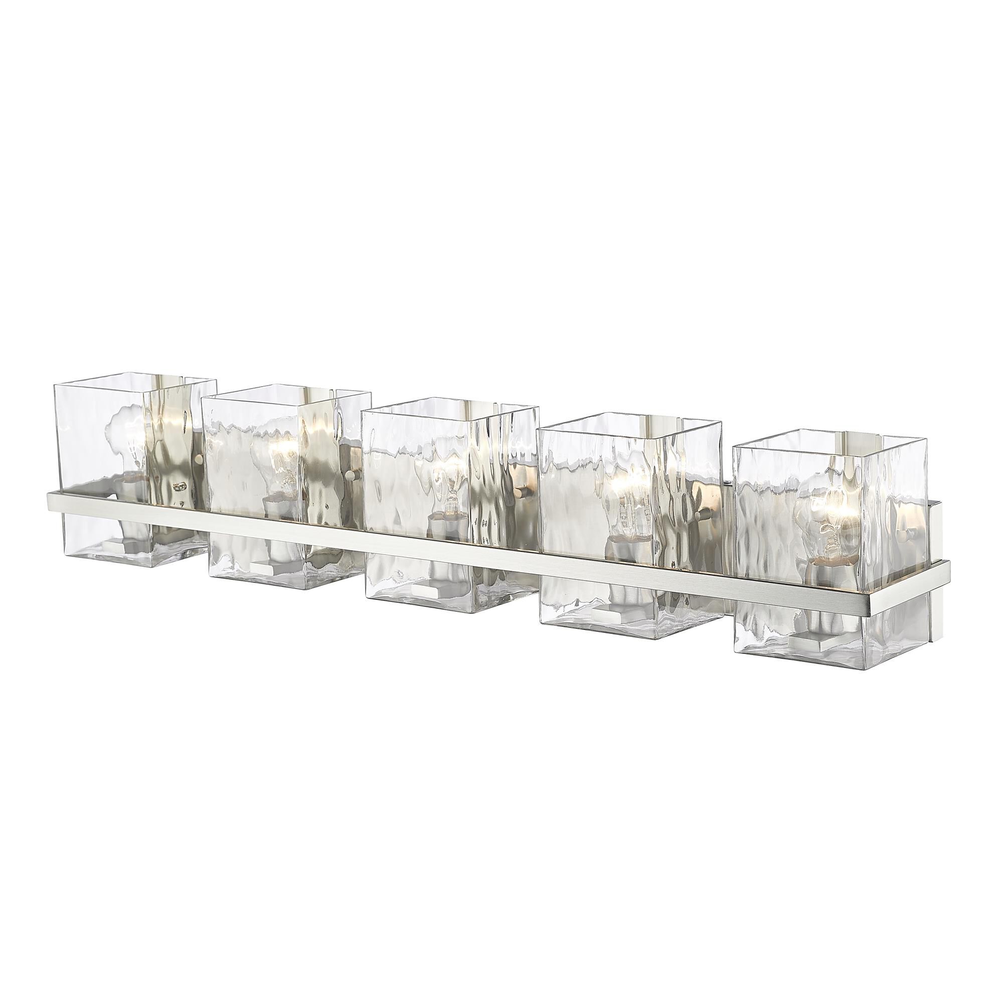 Shown in Brushed Nickel finish and Glass shade