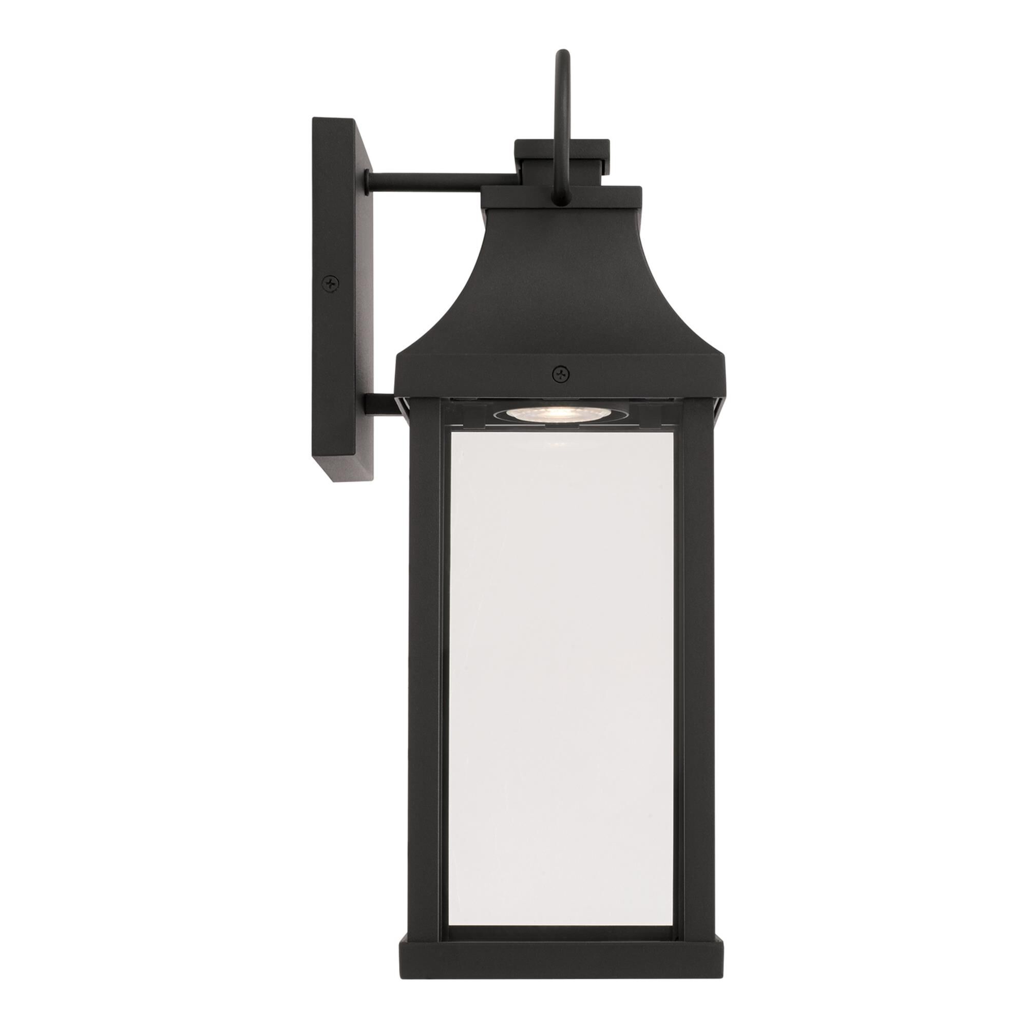 Shown in Black finish and Clear glass