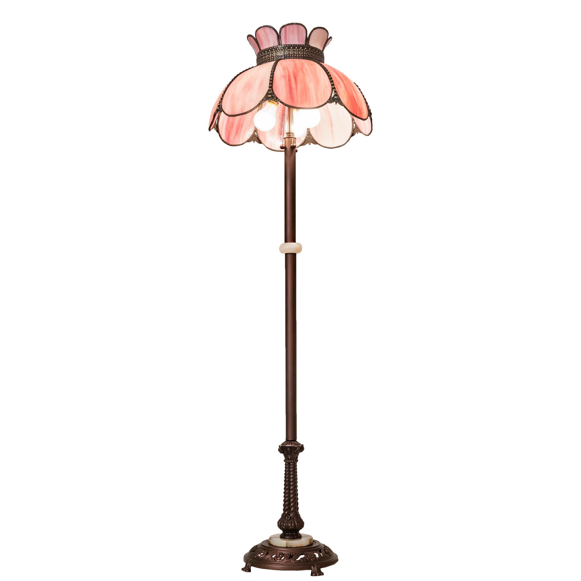 Shown in Craftsman Brown Finish;Mahogany Bronze finish and Pink;Iridescent glass