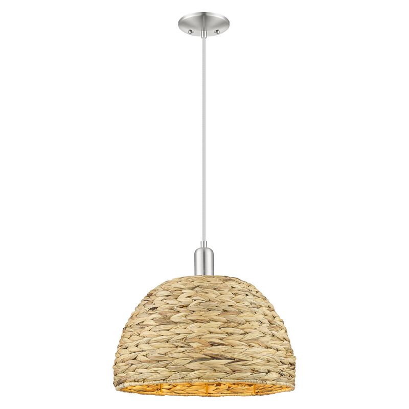 Bruno Marashlian Woven Rattan 16 Inch Large Pendant by Innovations Lighting