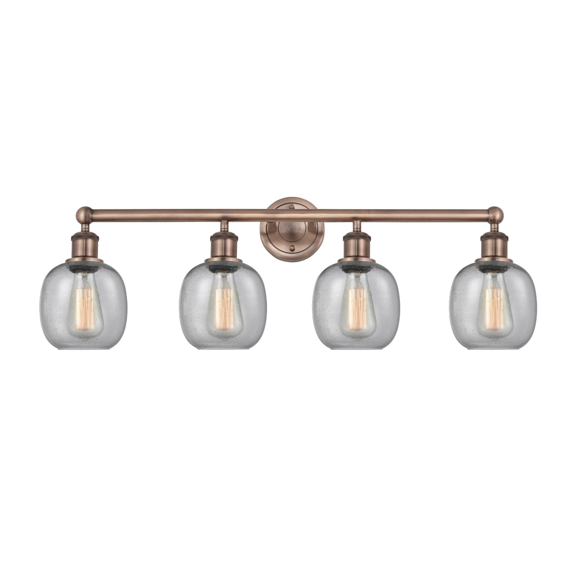 Shown in Antique Copper finish and Seedy glass