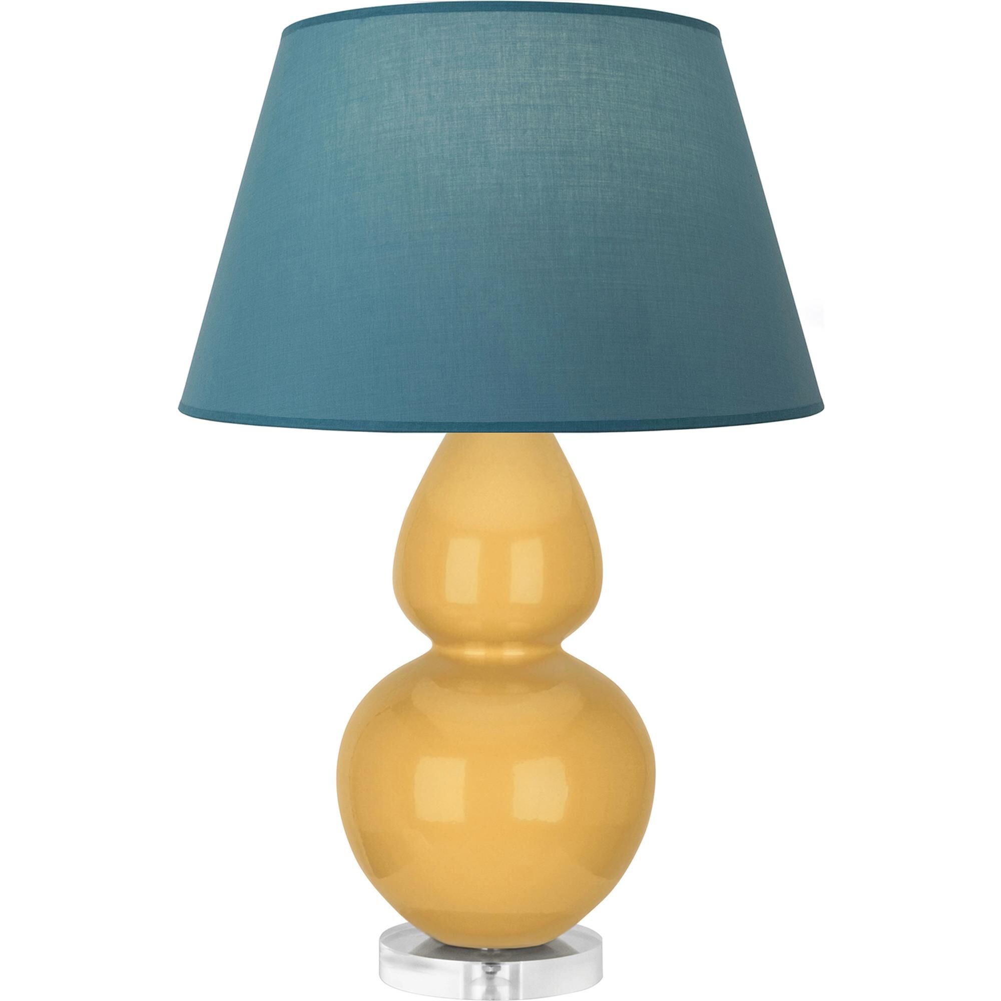 Shown in Sunset Yellow finish and Bright Blue and Gray shade and Lucite accent