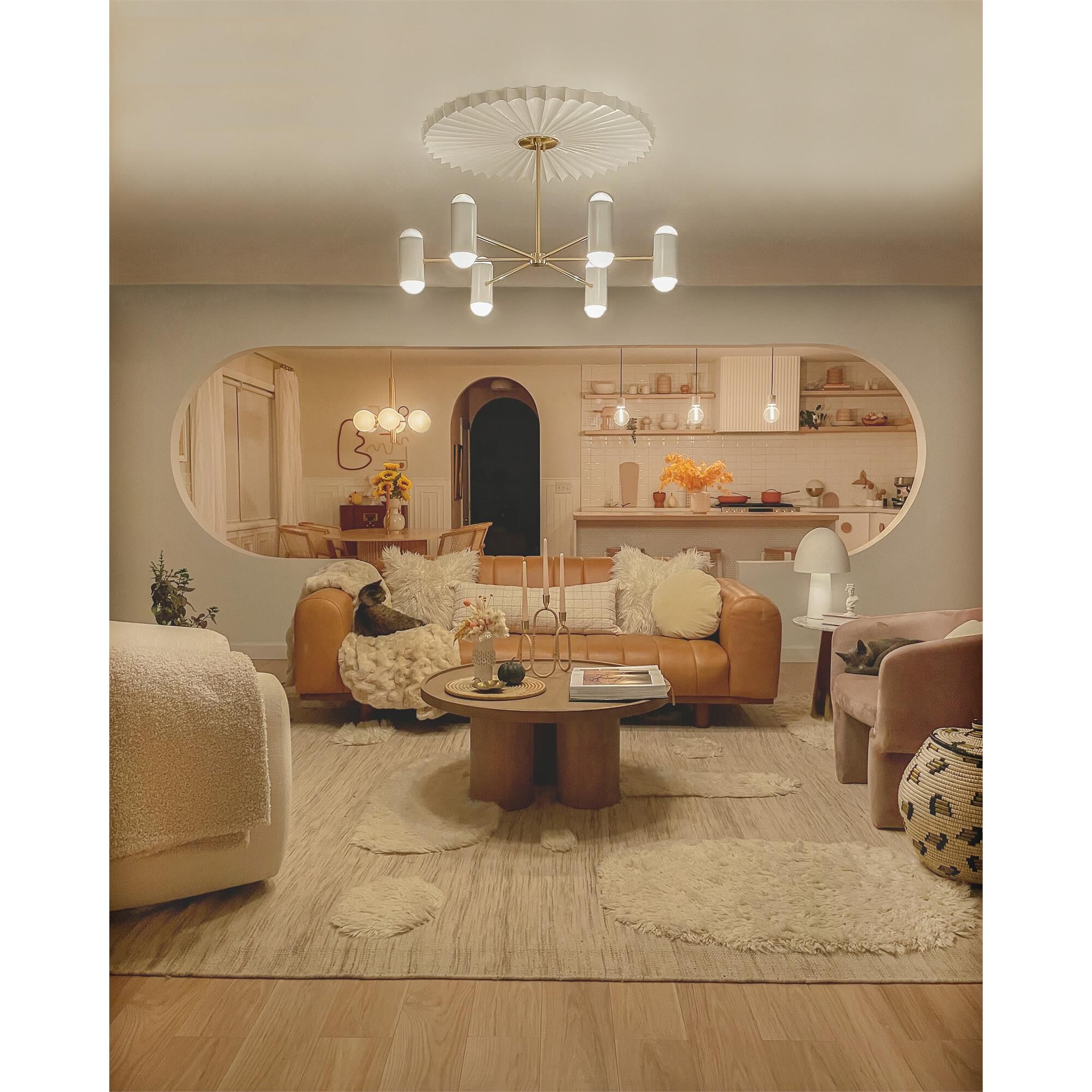 Stella 36 Inch 6 Light Chandelier,