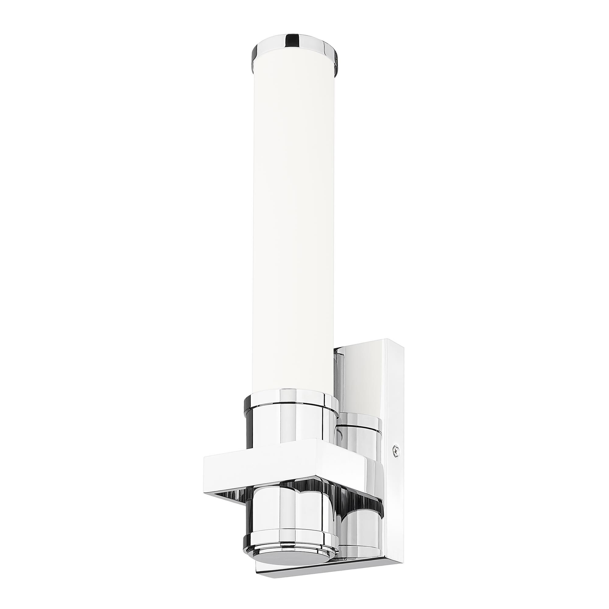Shown in Chrome finish and Opal White glass and Opal White shade