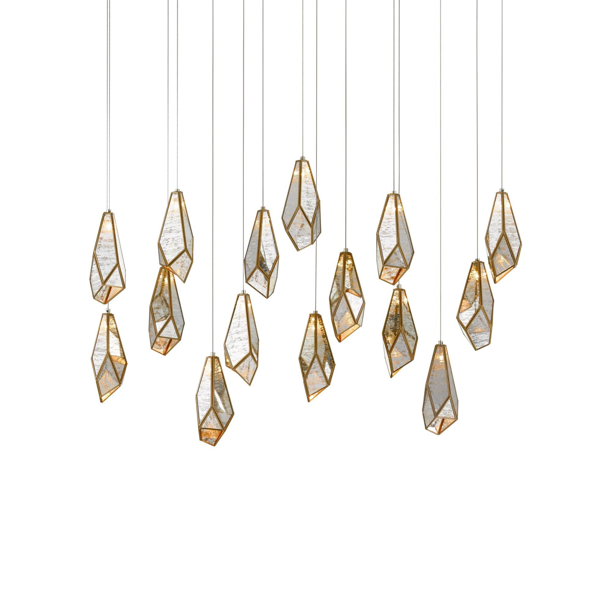 Glace 48 Inch 15 Light LED Linear Suspension Light by Currey and Company