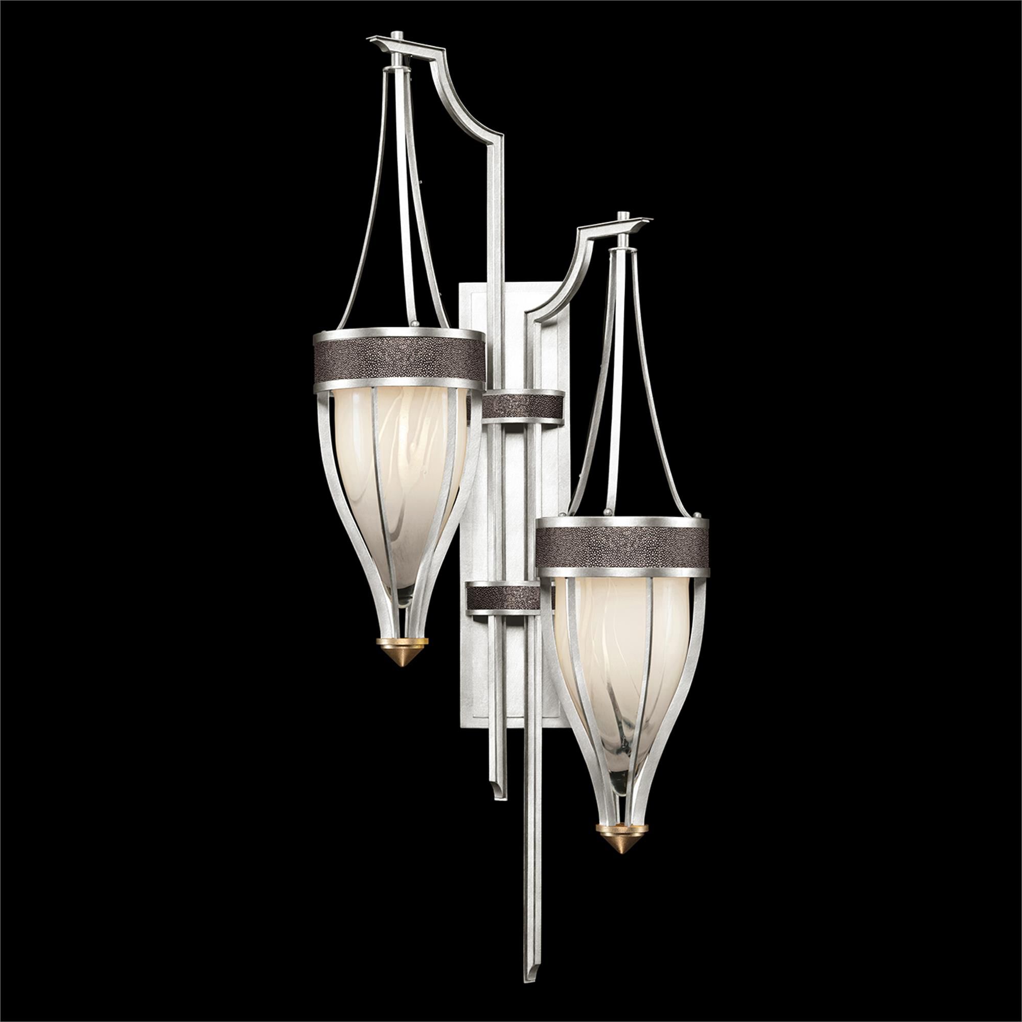Shown in Silver Leaf and Brass  finish and Pebble accent