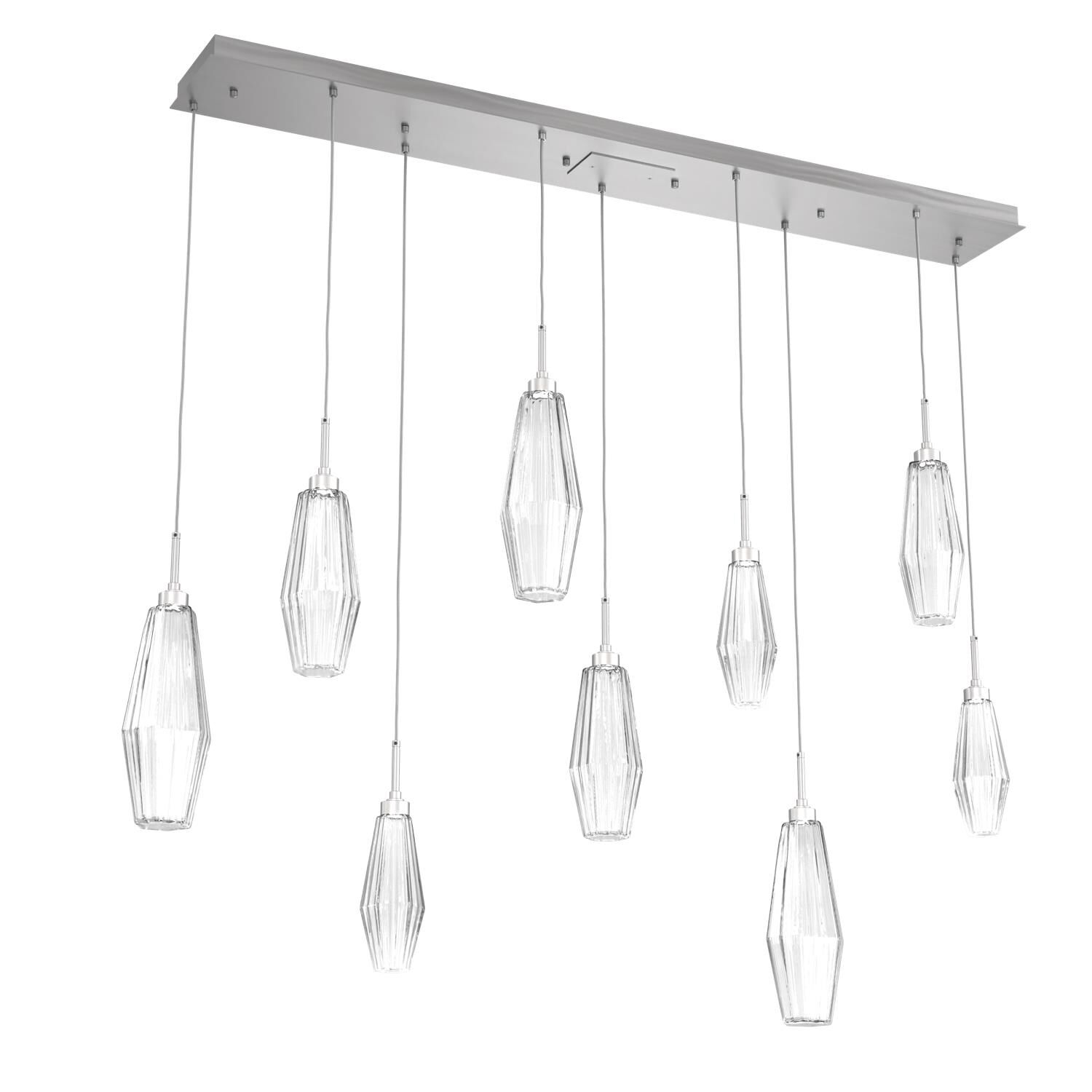 Shown in Classic Silver finish and Optic Rib Clear glass