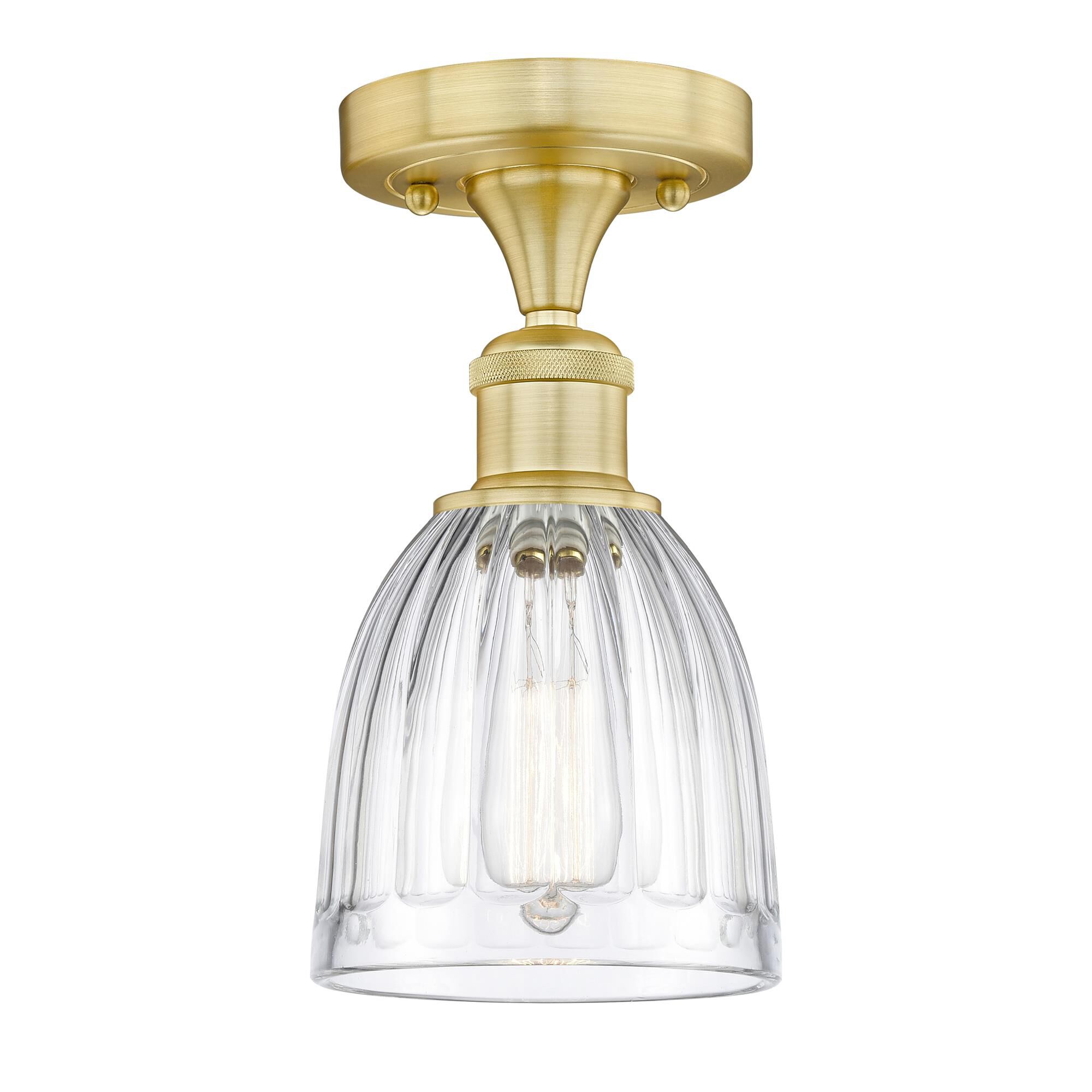 Shown in Satin Gold finish and Clear glass