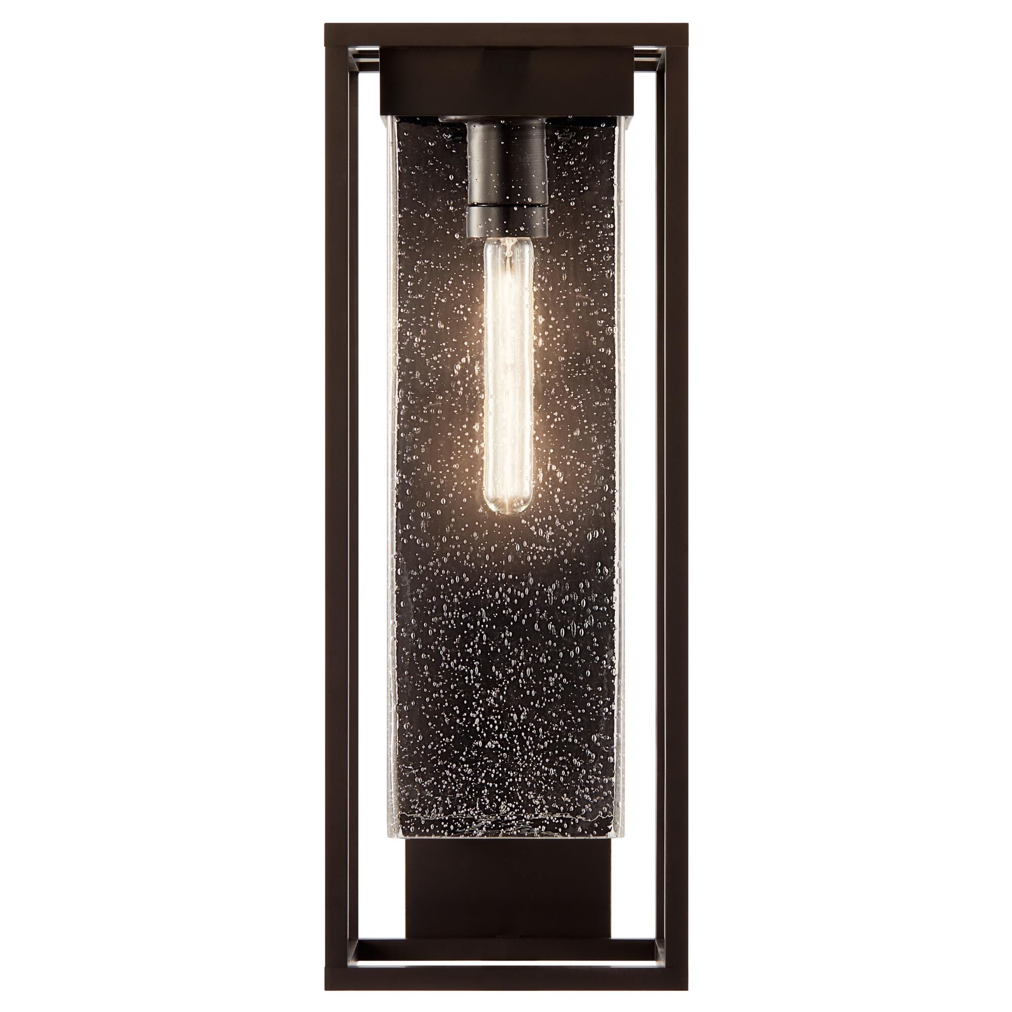 Shown in Bronze finish and Clear Seeded glass