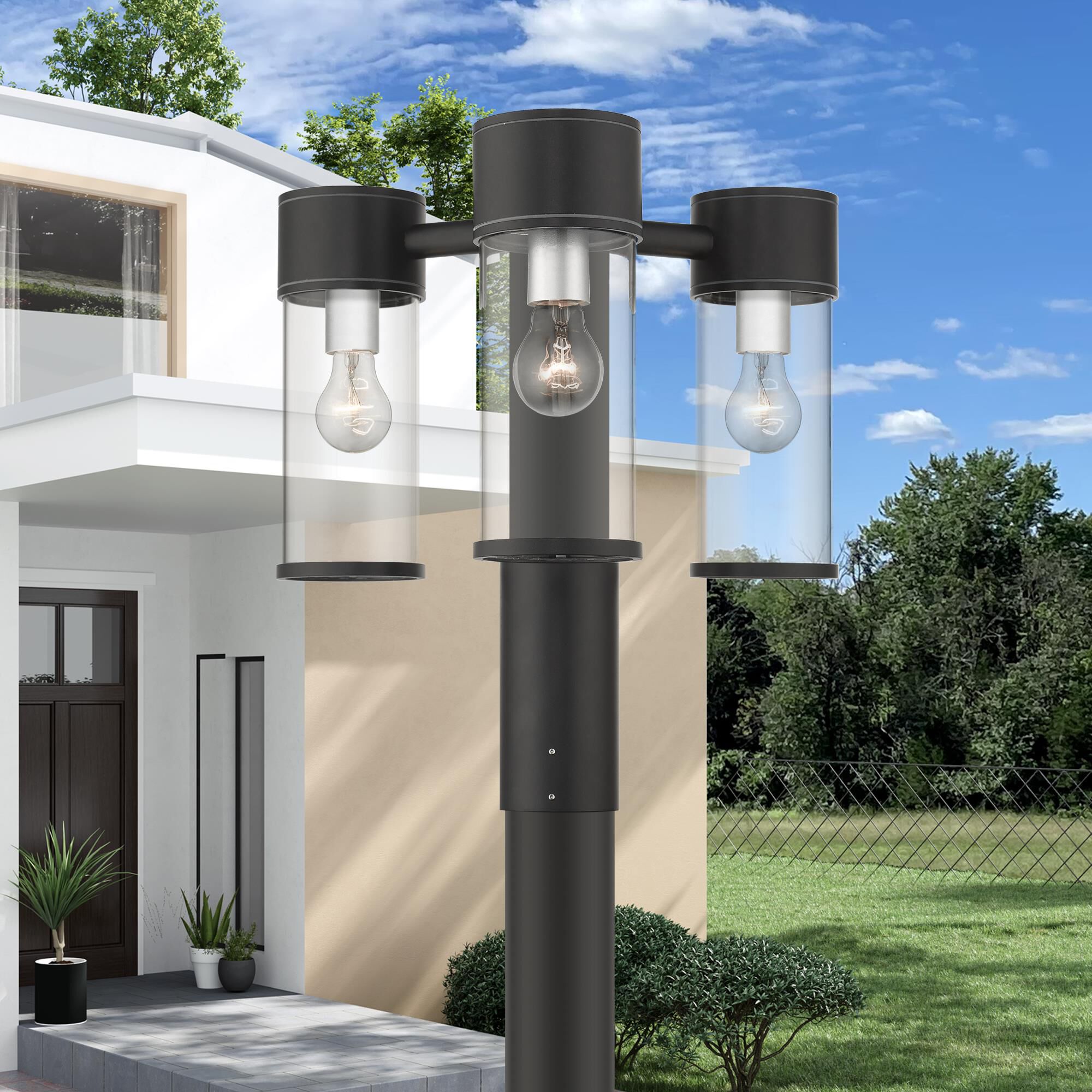 Atlantic 18 Inch Tall 3 Light Outdoor Post Lamp by Livex Lighting