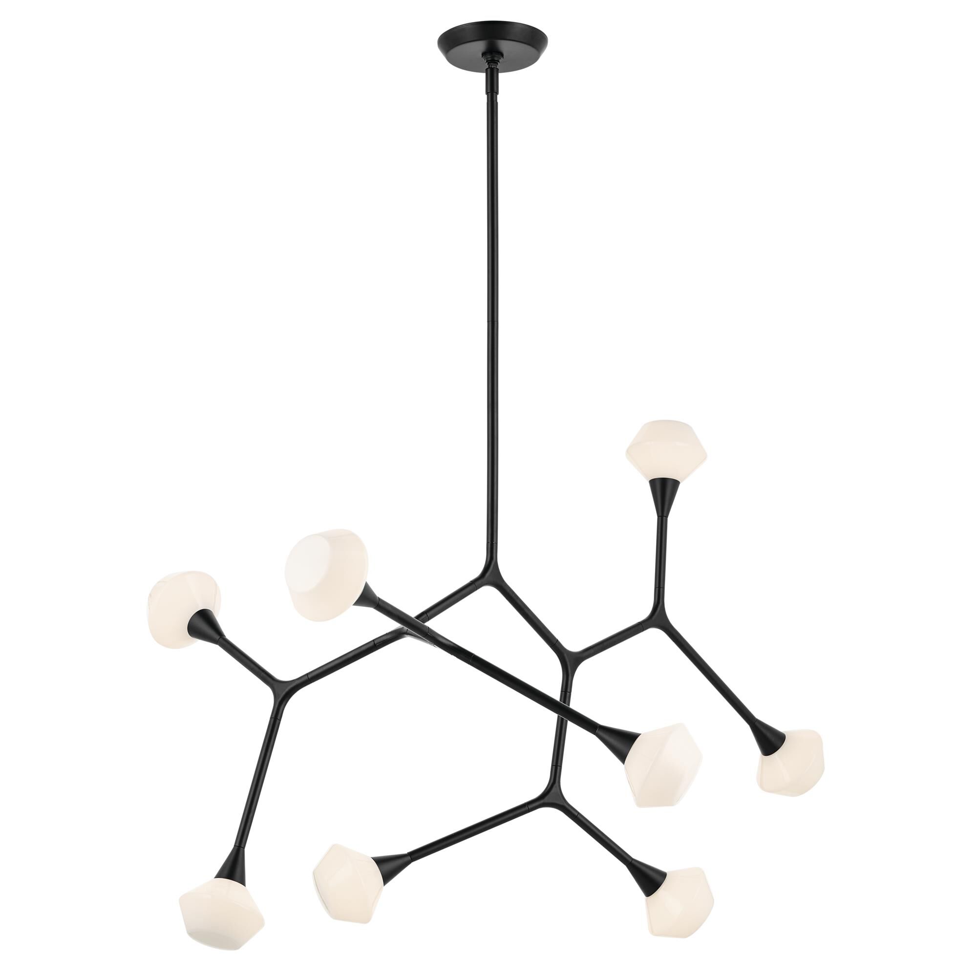 Shown in Black finish and Opal glass