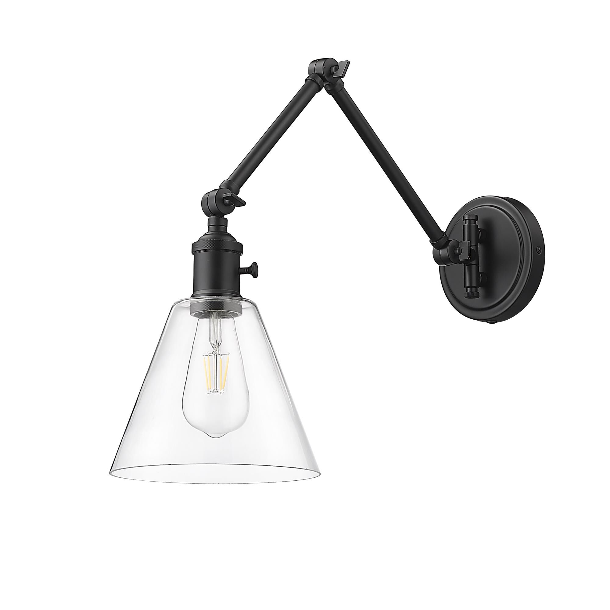 Shown in Matte Black finish and Matte Black shade