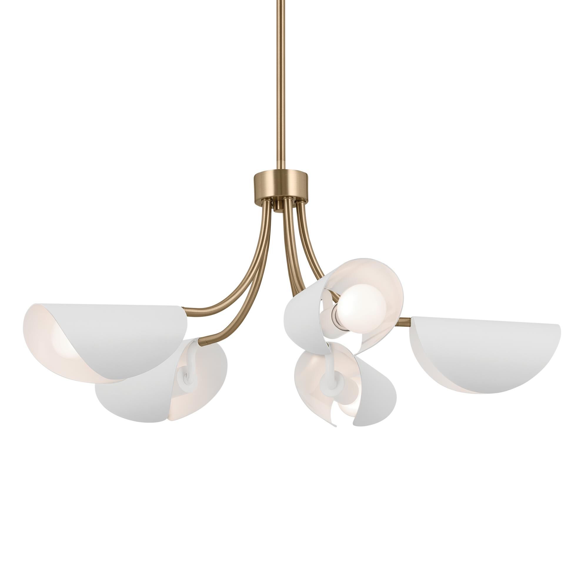 Shown in Champagne Bronze with White finish and Metal and Unique shade