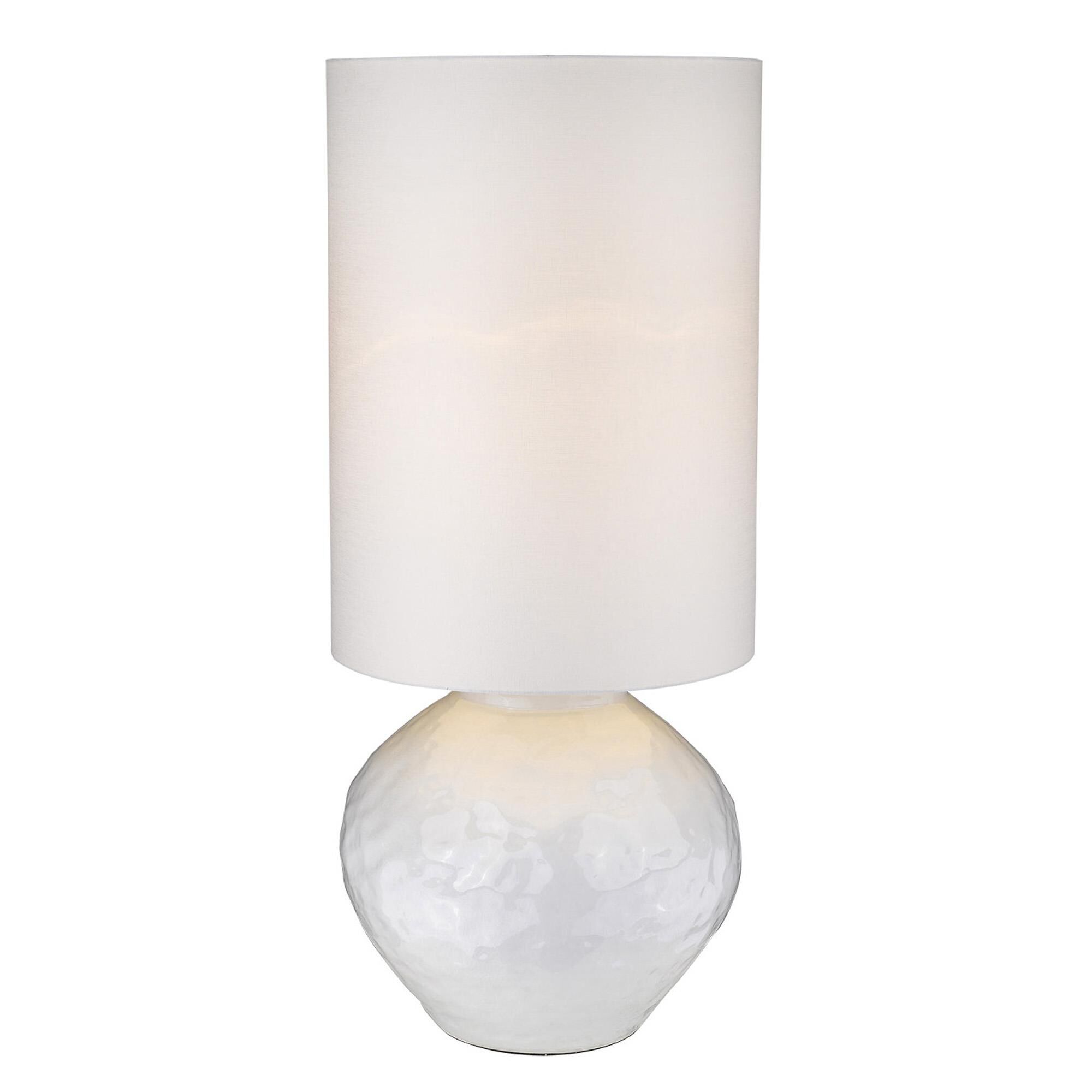 Shown in Polished Nickel finish and Seasalt glass and Seasalt Linen Drum shade