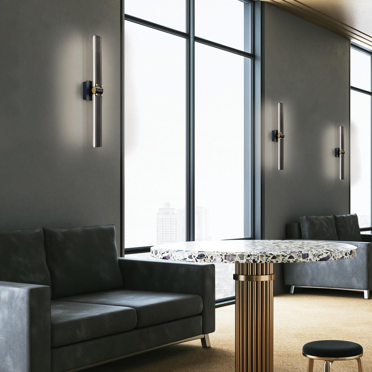 Shown in Black finish and Gold accent