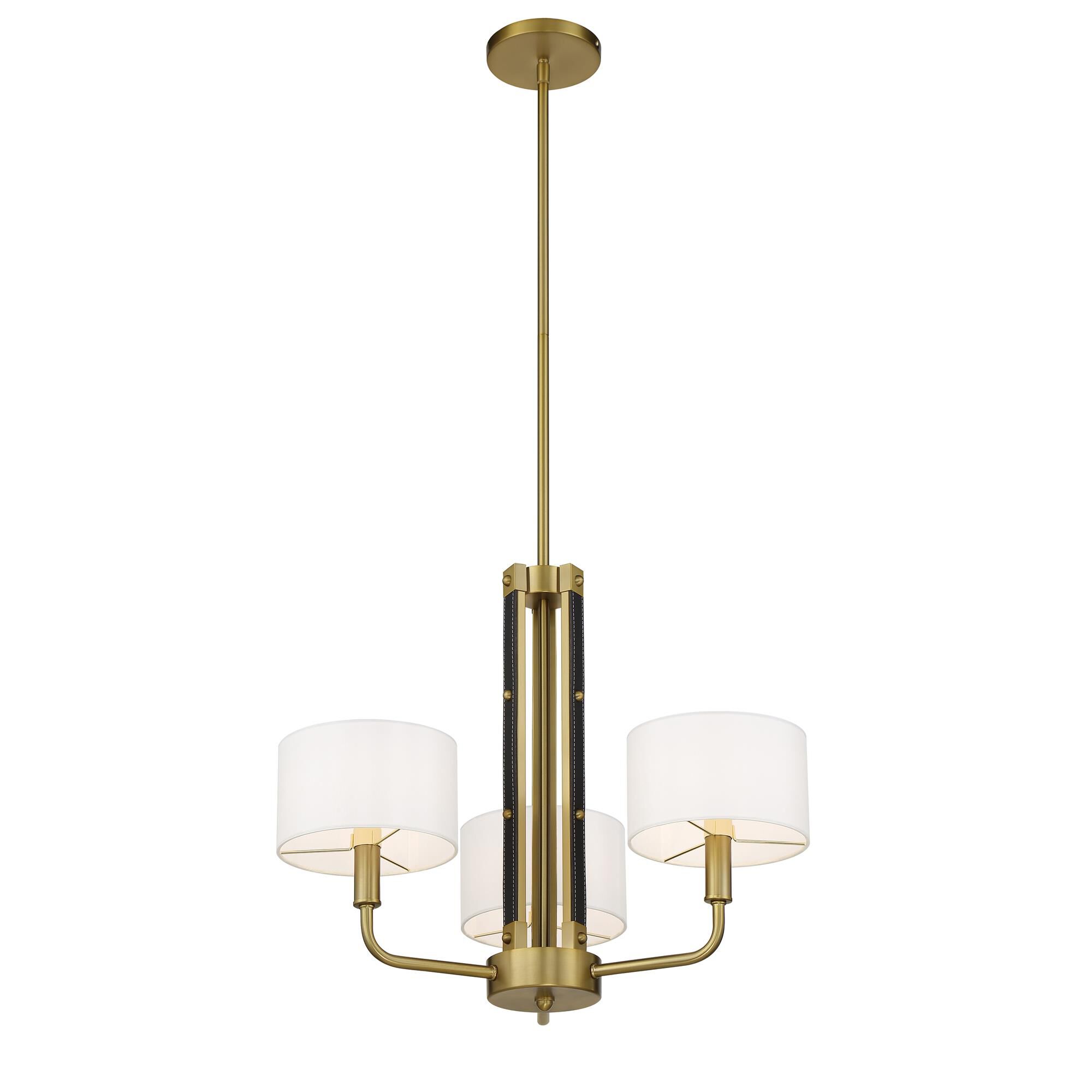 Shown in Soft Brass finish and White Silk shade