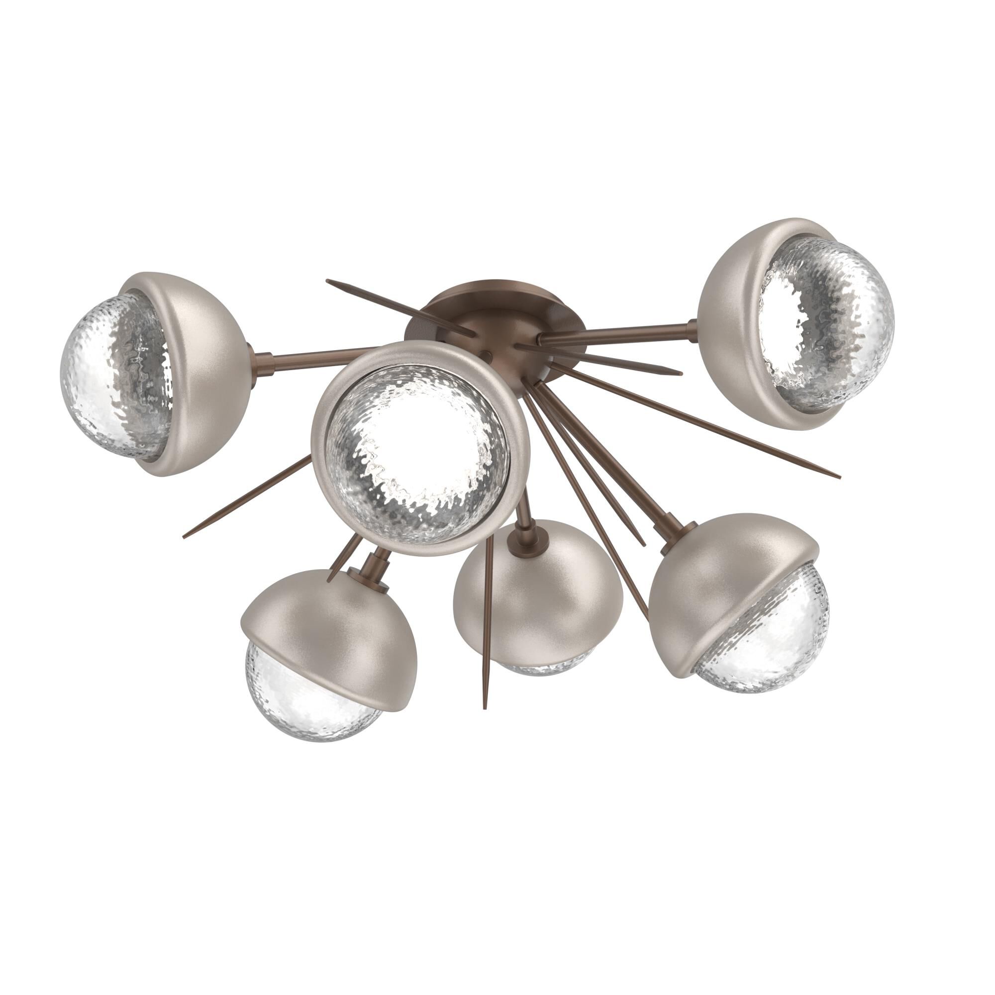 Shown in Burnished Bronze finish and Clear glass and Beige Silver accent